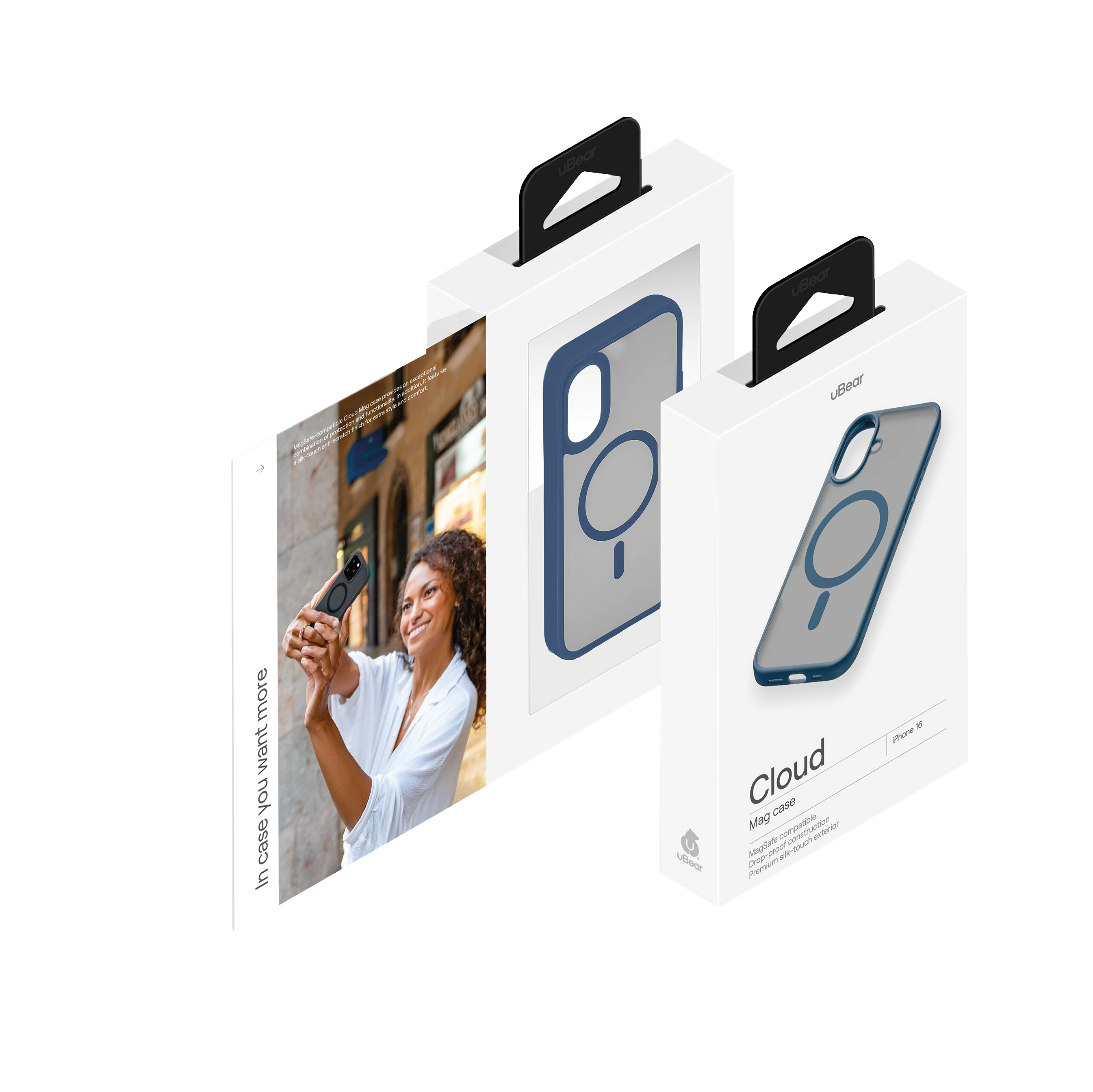 Чехол защитный uBear Cloud Mag Case для iPhone 16, синий