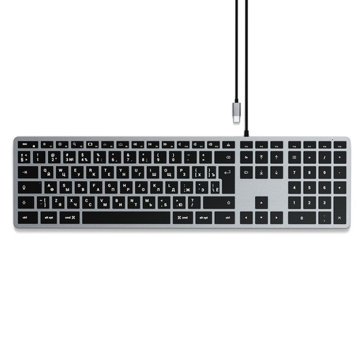 Клавиатура Satechi Slim W3 USB-C Wired Keyboard-RU, серый космос