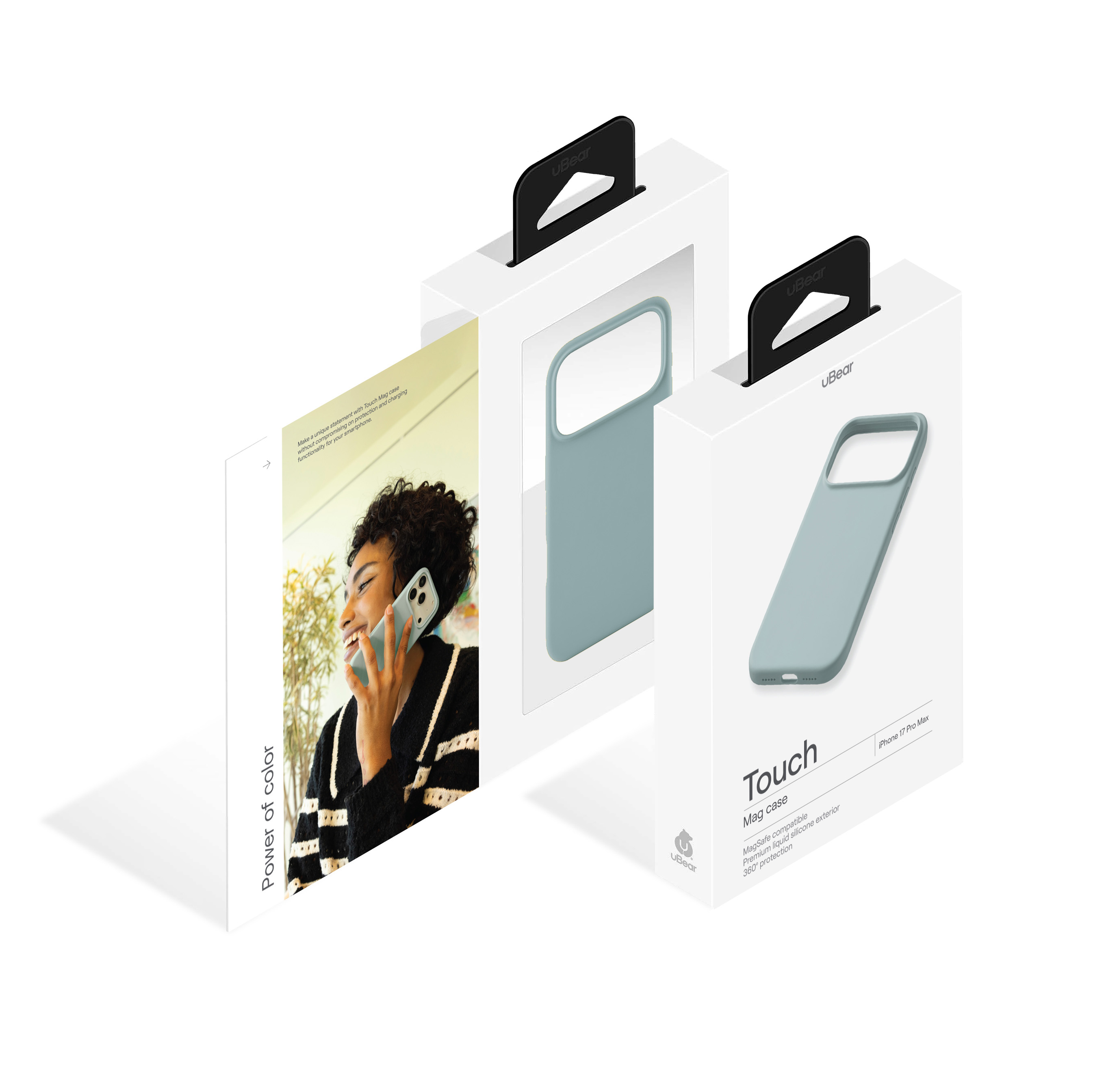 На фото изображено Чехол защитный uBear Touch Mag Case для iPhone 17 Pro, MagSafe, холодная мята