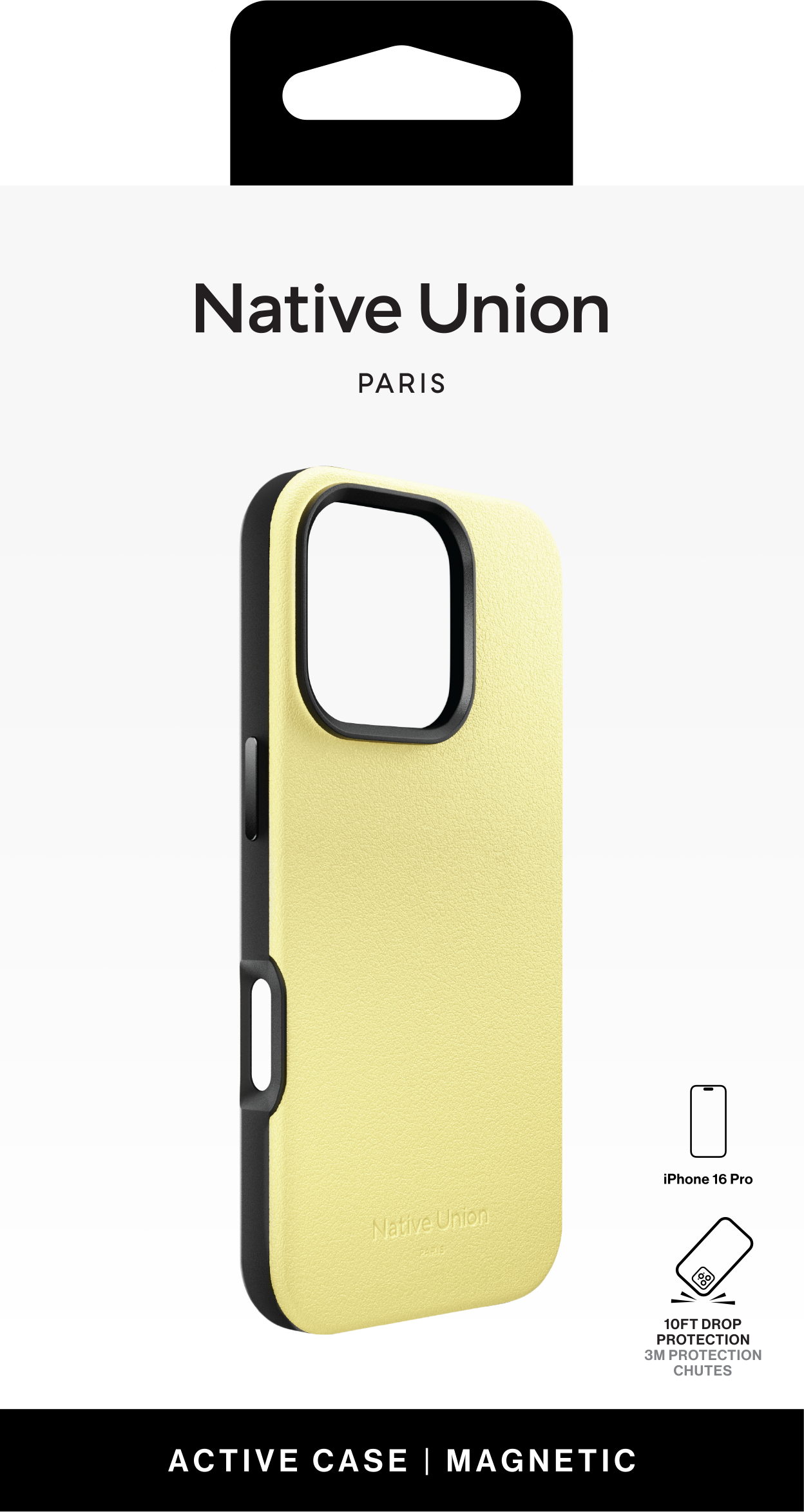 На фото изображено Чехол Native Union Active Case MagSafe для iPhone 16 Pro, лимон