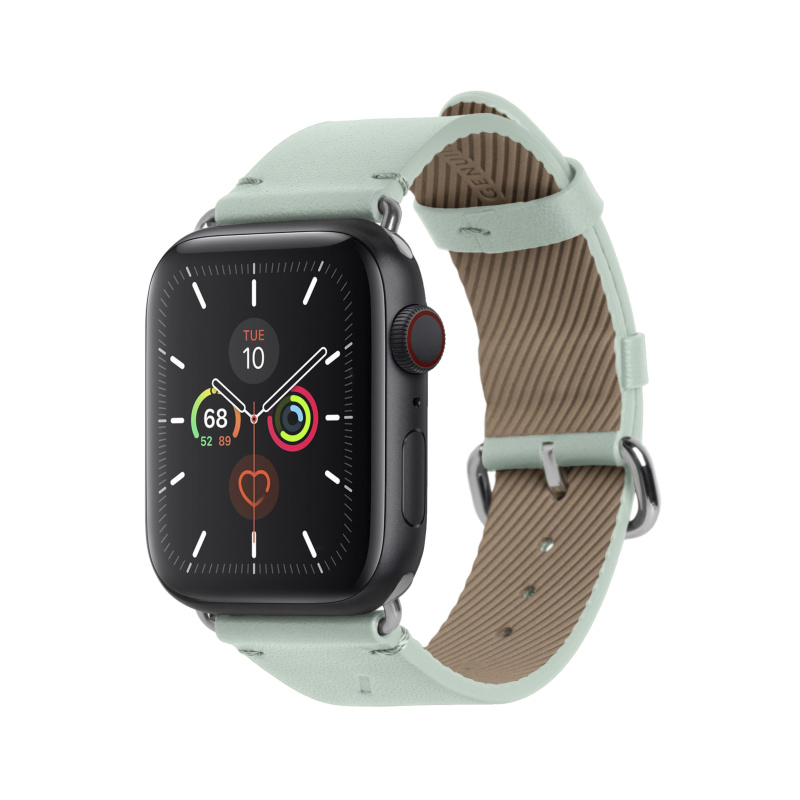 Ремешок Native Union для Apple Watch 44мм, кожаный, светло-зелёный
