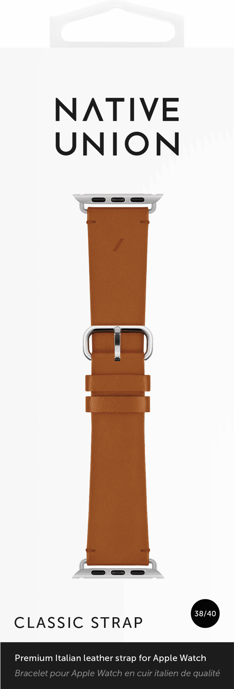 Ремешок Native Union для Apple Watch 40мм, кожаный, коричневый