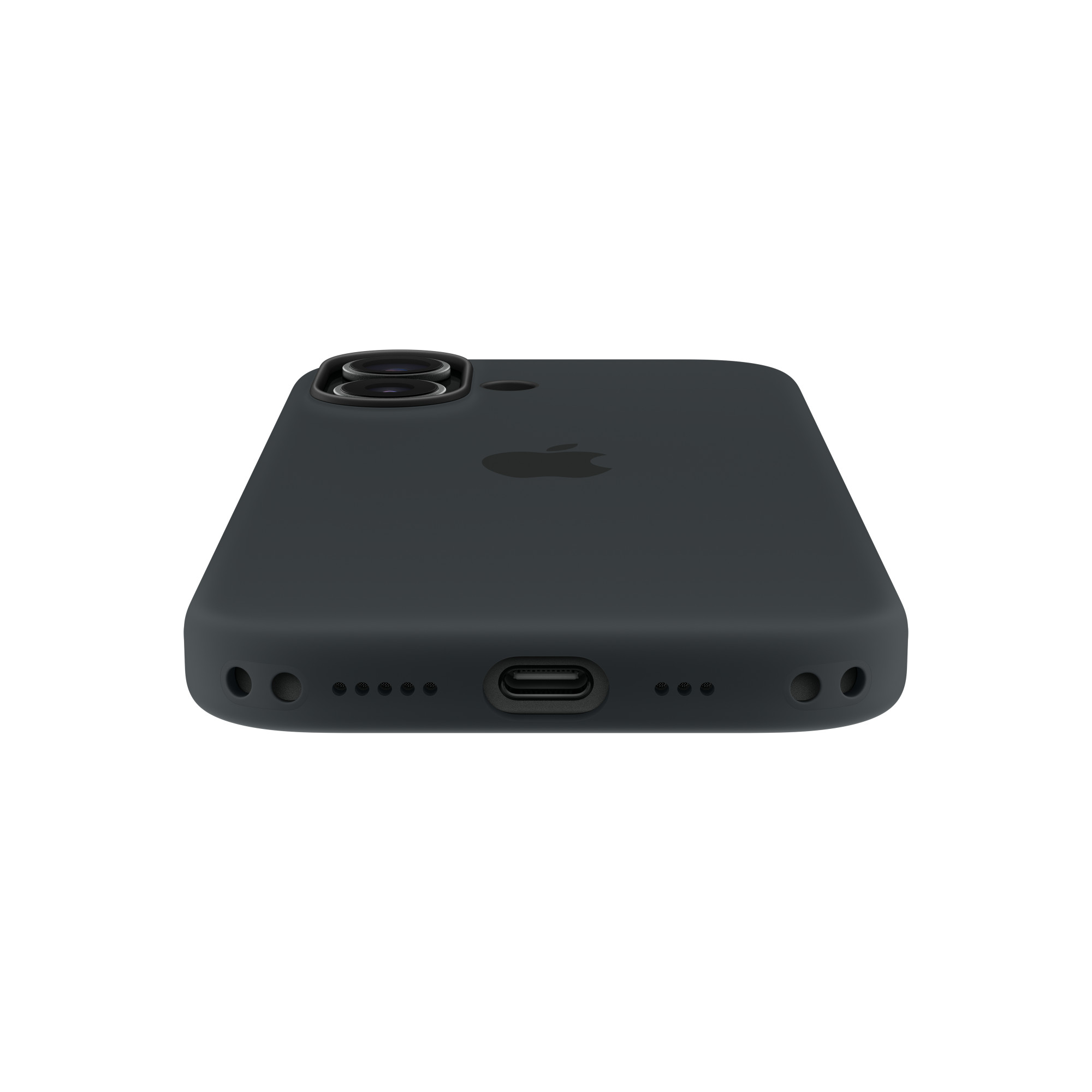 На фото изображено Чехол защитный Apple Silicone Case with MagSafe для iPhone 17, зелёный