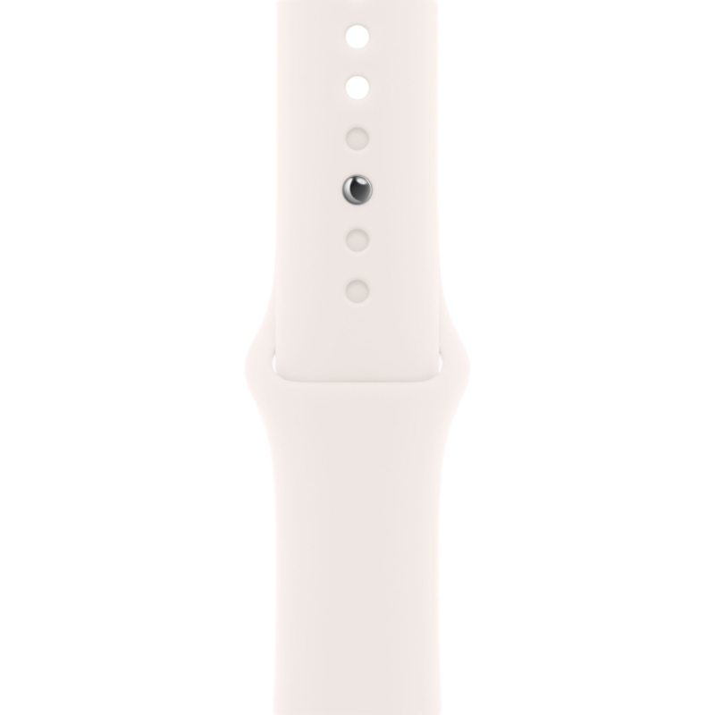На фото изображено Apple Watch Series 11, 42 мм, корпус из алюминия цвета «Розовое золото», спортивный ремешок, размер S/M