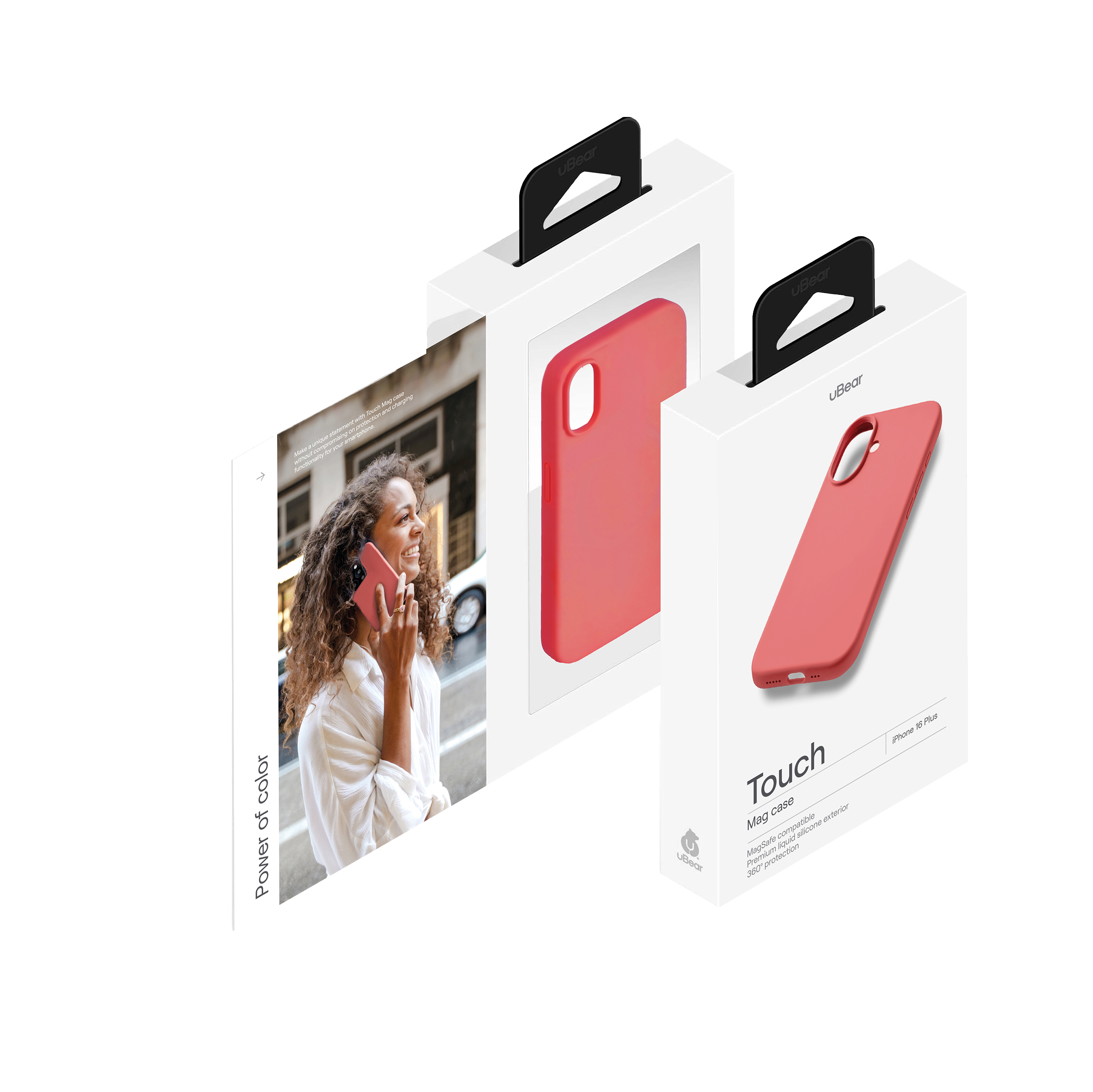 Чехол защитный uBear Touch Mag Case для iPhone 16 Plus, коралловый