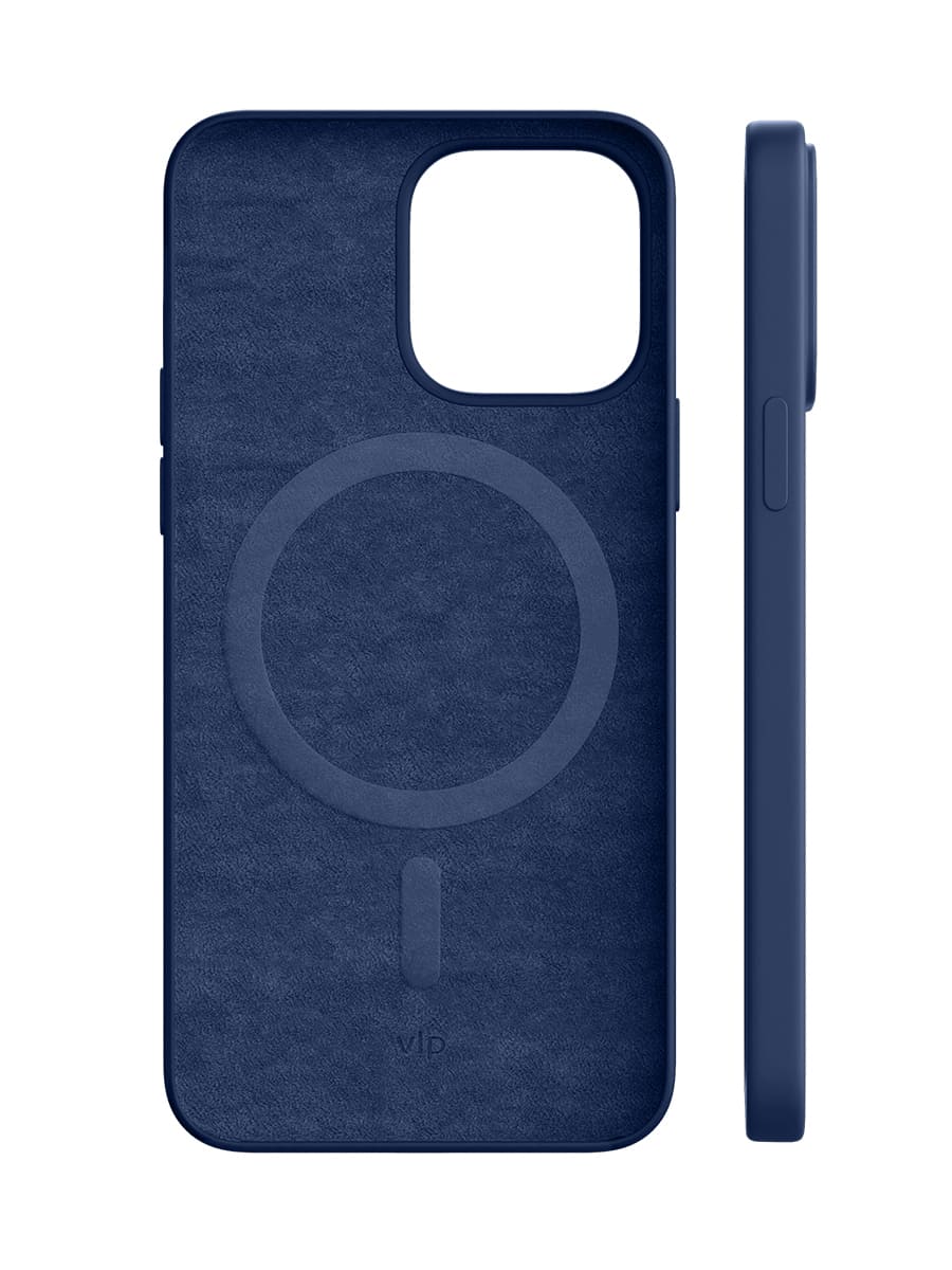 Чехол защитный VLP Silicone case с MagSafe для iPhone 14 Pro Max, темно-синий