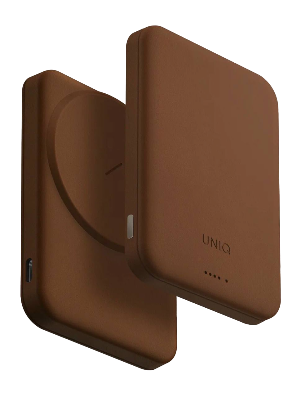 На фото изображено Внешний аккумулятор Uniq Lexa 5000 mAh, карамельный