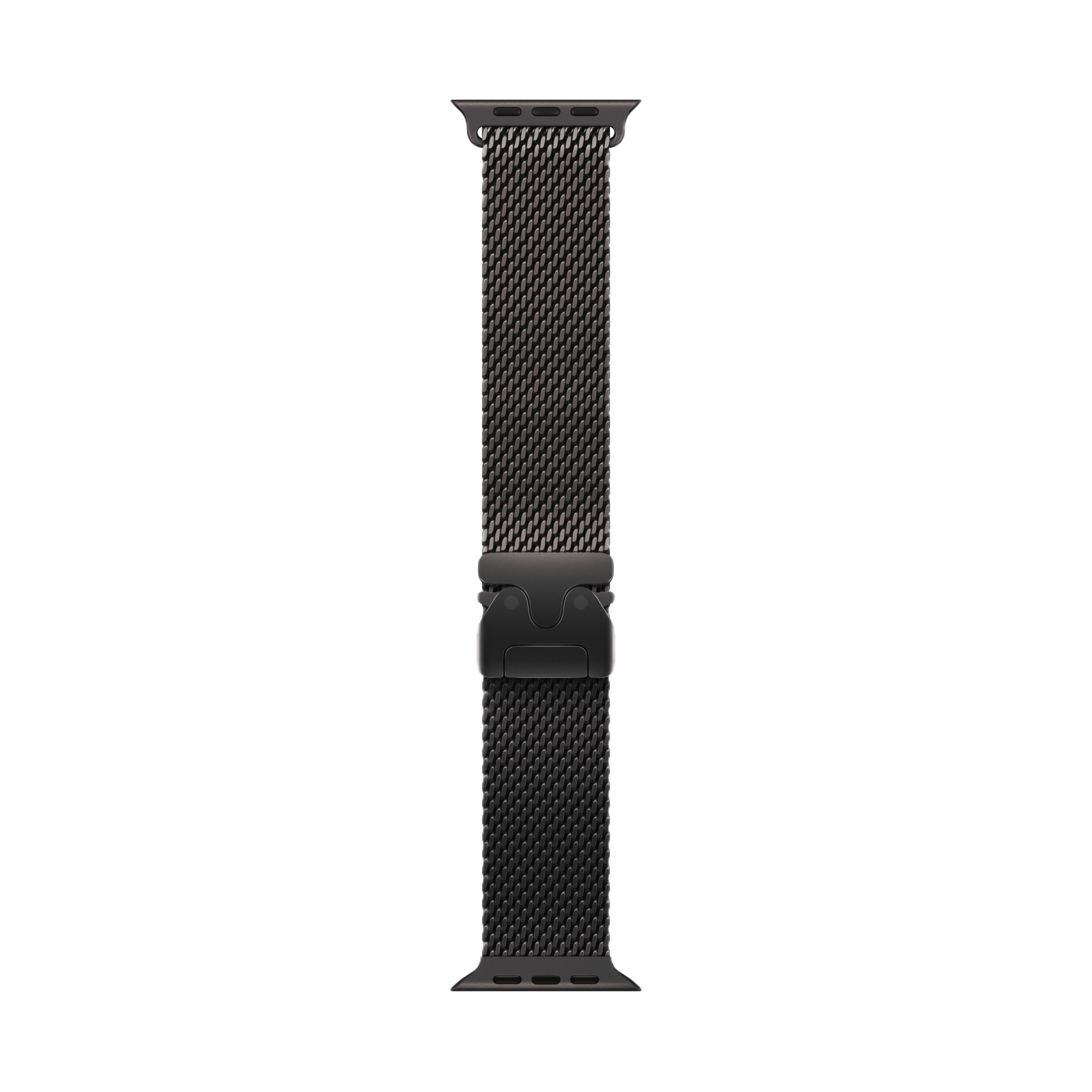 На фото изображено Apple Watch Ultra 3 GPS + Cellular, 49 мм, корпус из черного титана, ремешок Milanese черного цвета, размер S