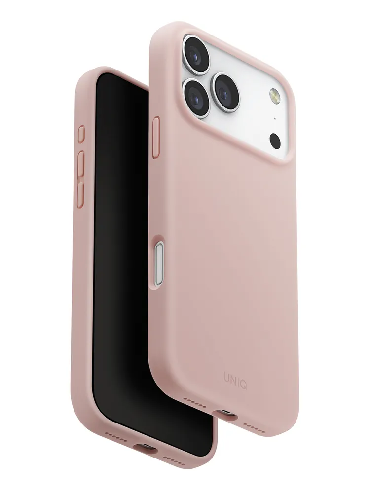 Фото Чехол Uniq Lino MagSafe для iPhone 17 Pro Max, розовый На фото изображено Чехол Uniq Lino MagSafe для iPhone 17 Pro Max, розовый