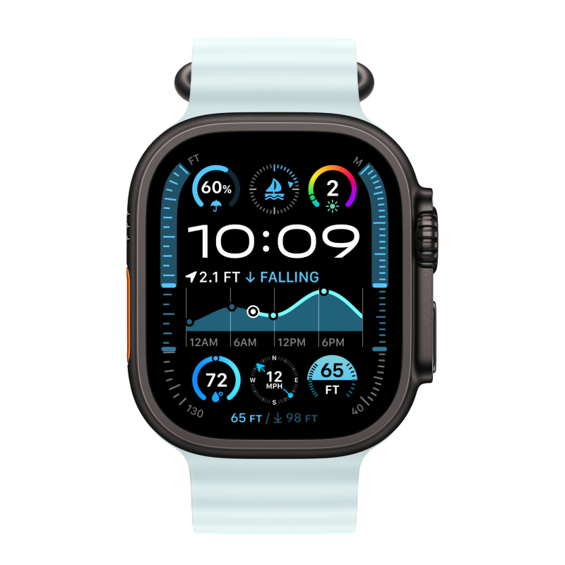 Apple Watch Ultra 2 GPS + Cellular, 49 мм, корпус из черного титана, ремешок Ocean цвета «‎ледяной синий»