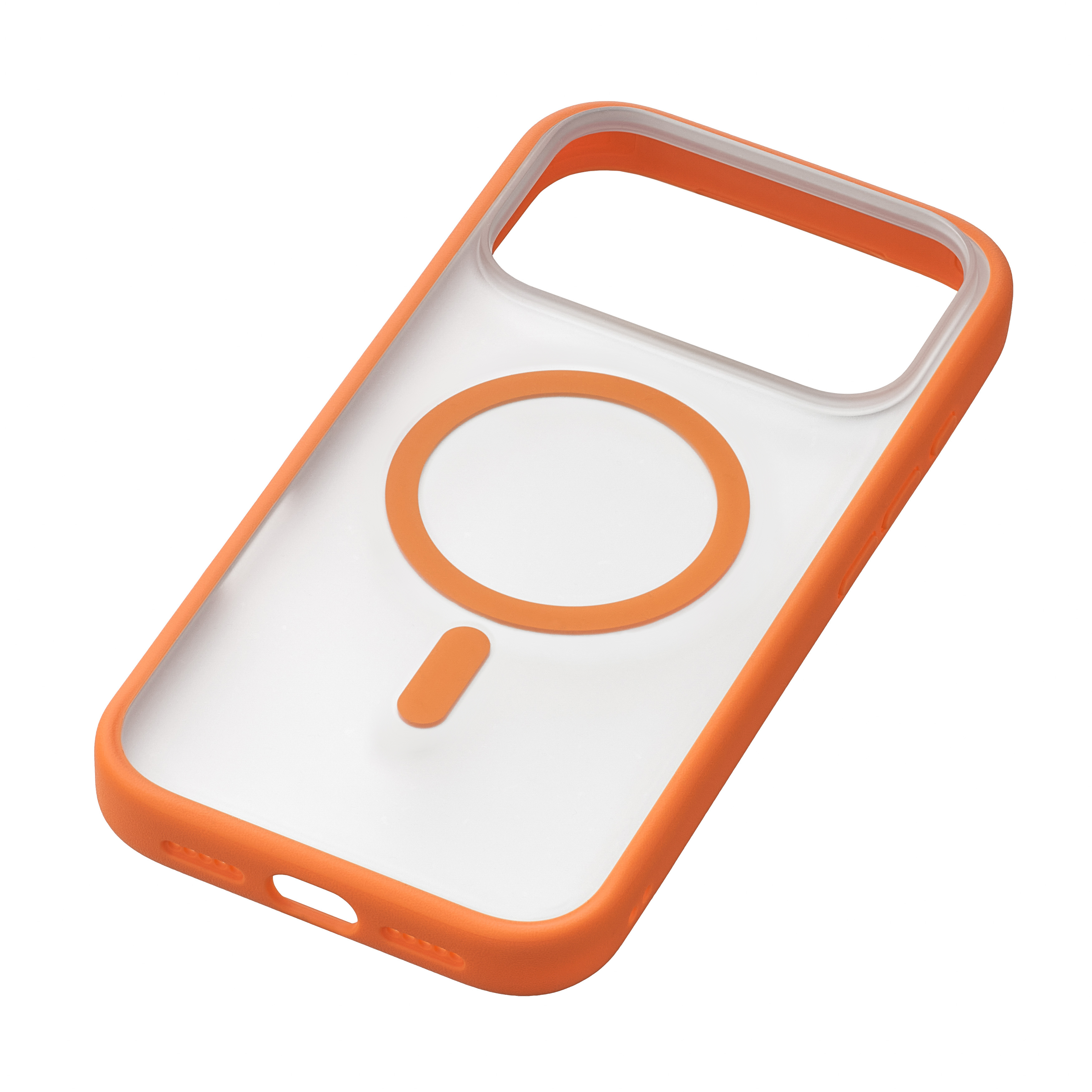 На фото изображено Чехол защитный uBear Cloud Mag Case для iPhone 17 Pro Max, MagSafe, оранжевый