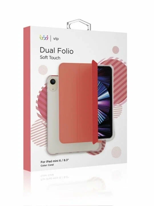 Чехол защитный VLP Dual Folio для iPad mini 6, коралловый