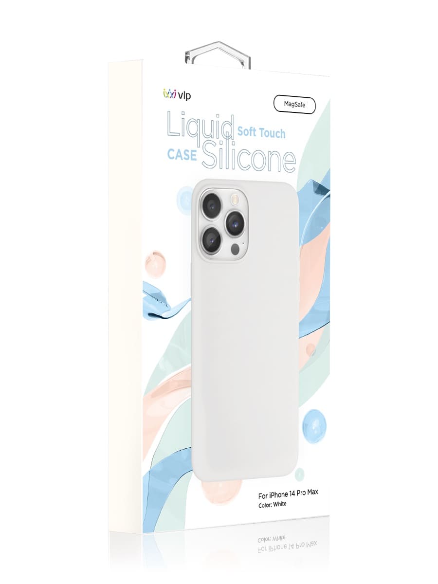 Чехол защитный VLP Silicone case с MagSafe для iPhone 14 Pro Max, белый