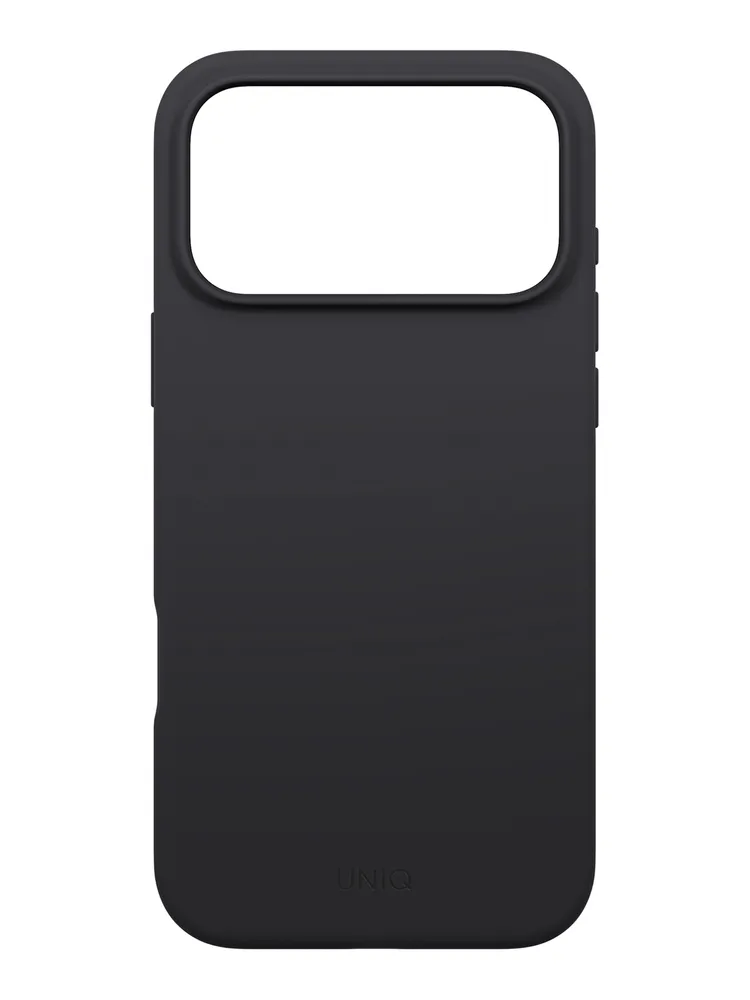 На фото изображено Чехол Uniq Lino MagSafe для iPhone 17 Pro Max, черный