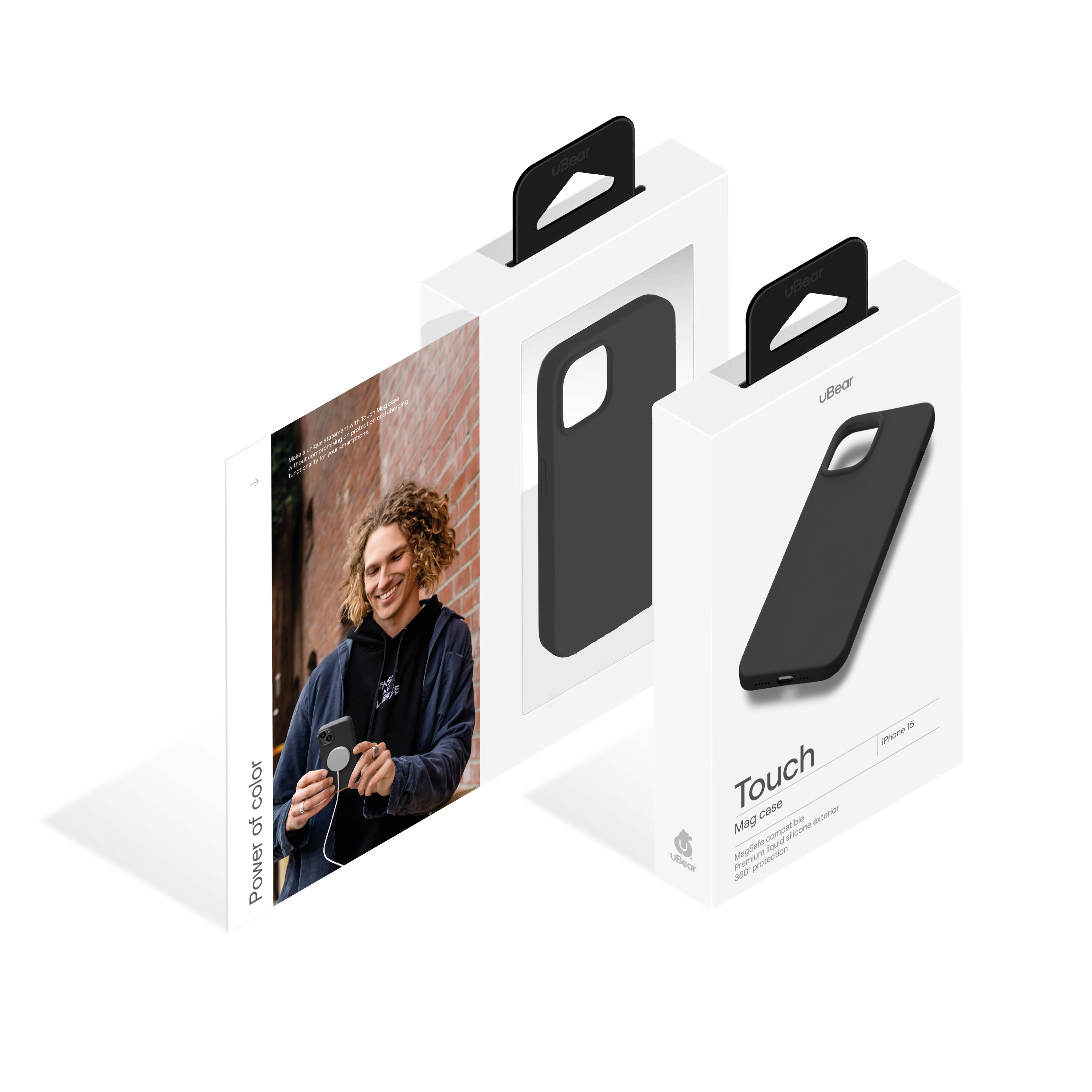 Чехол защитный uBear Touch Mag Case для  iPhone 15, чёрный