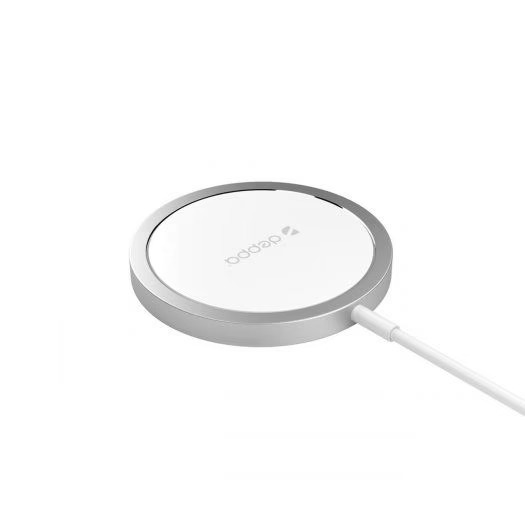 Беспроводное зарядное устройство MagSafe Charger Qi 15Вт, белый, серебристый Беспроводное зарядное устройство MagSafe Charger Qi 15Вт, белый, серебристый