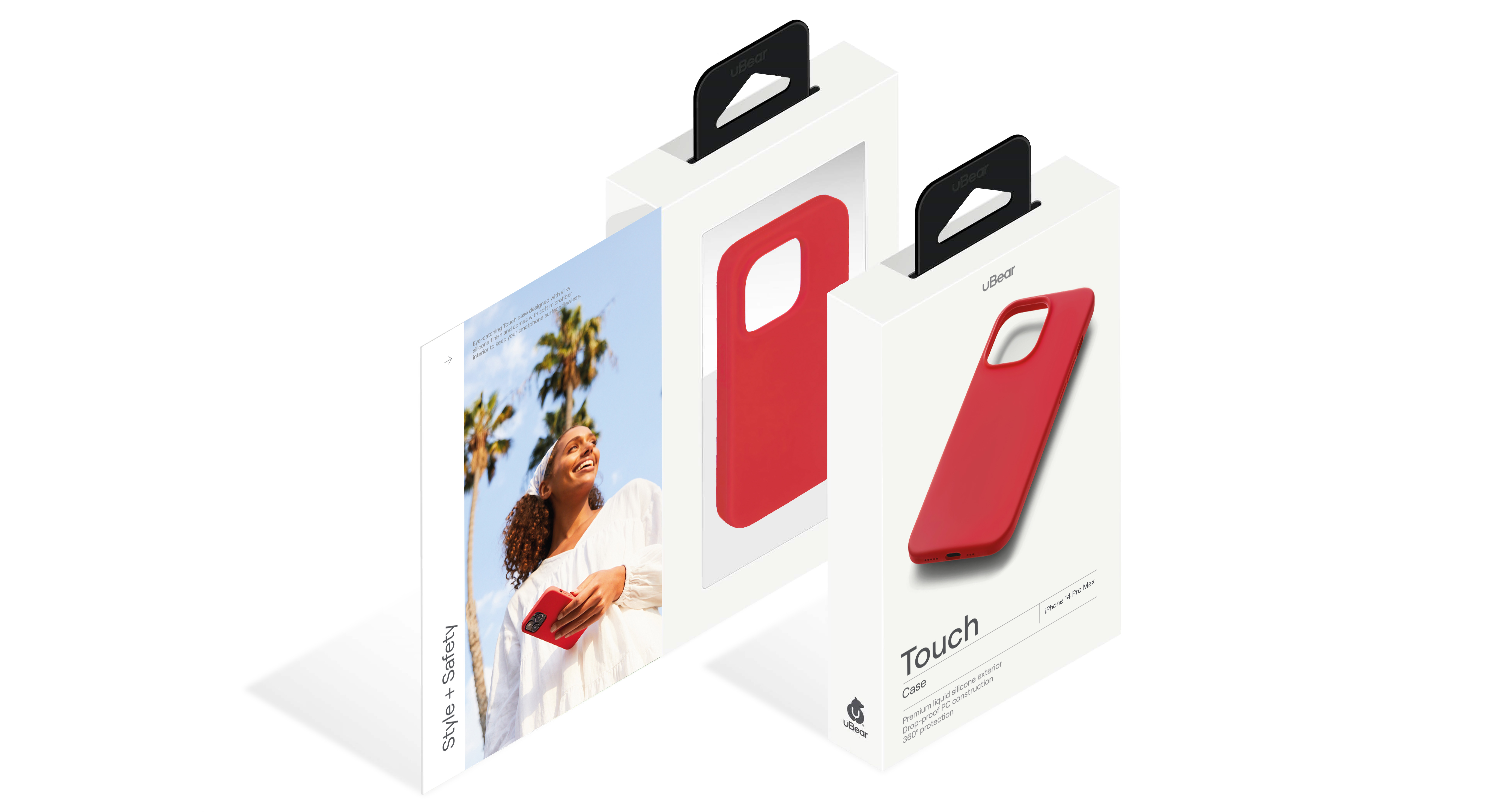 На фото изображено Чехол защитный uBear Touch Case для iPhone 14 Pro Max, красный