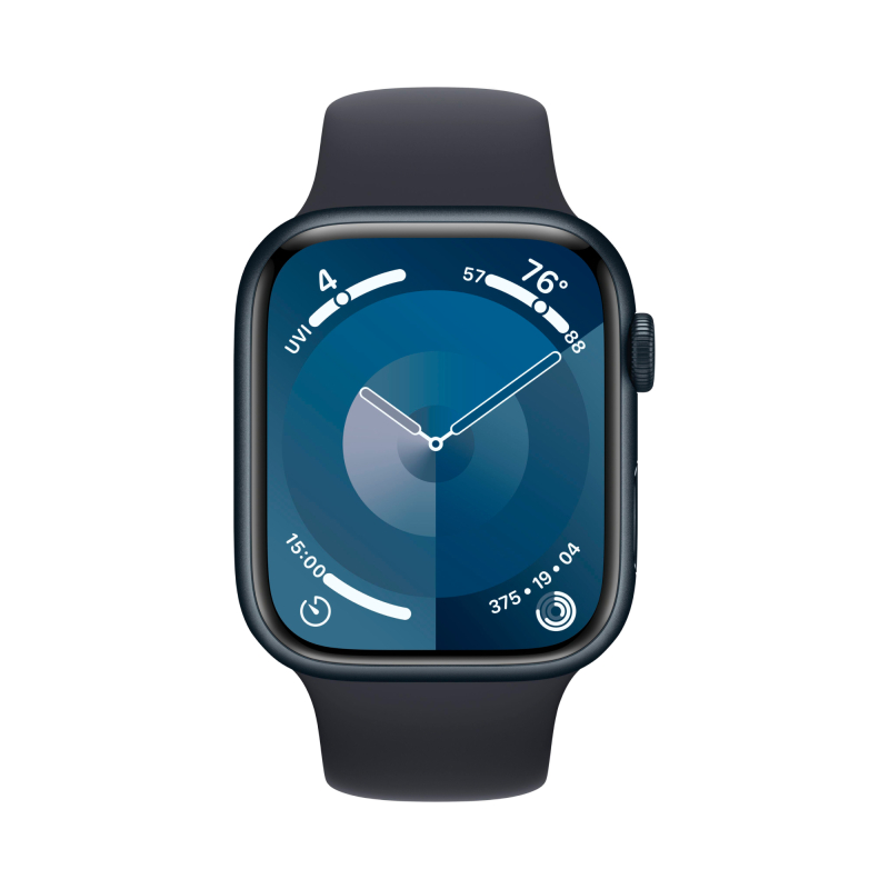Apple Watch Series 9, 41 мм, корпус из алюминия цвета «Тёмная ночь», спортивный ремешок, размер M/L Apple Watch Series 9, 41 мм, корпус из алюминия цвета «Тёмная ночь», спортивный ремешок, размер M/L