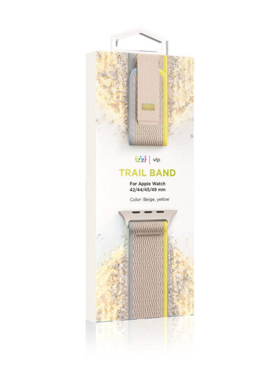 Ремешок нейлоновый VLP Trail Band  для Apple Watch 42/44/45/49mm, бежевый-желтый