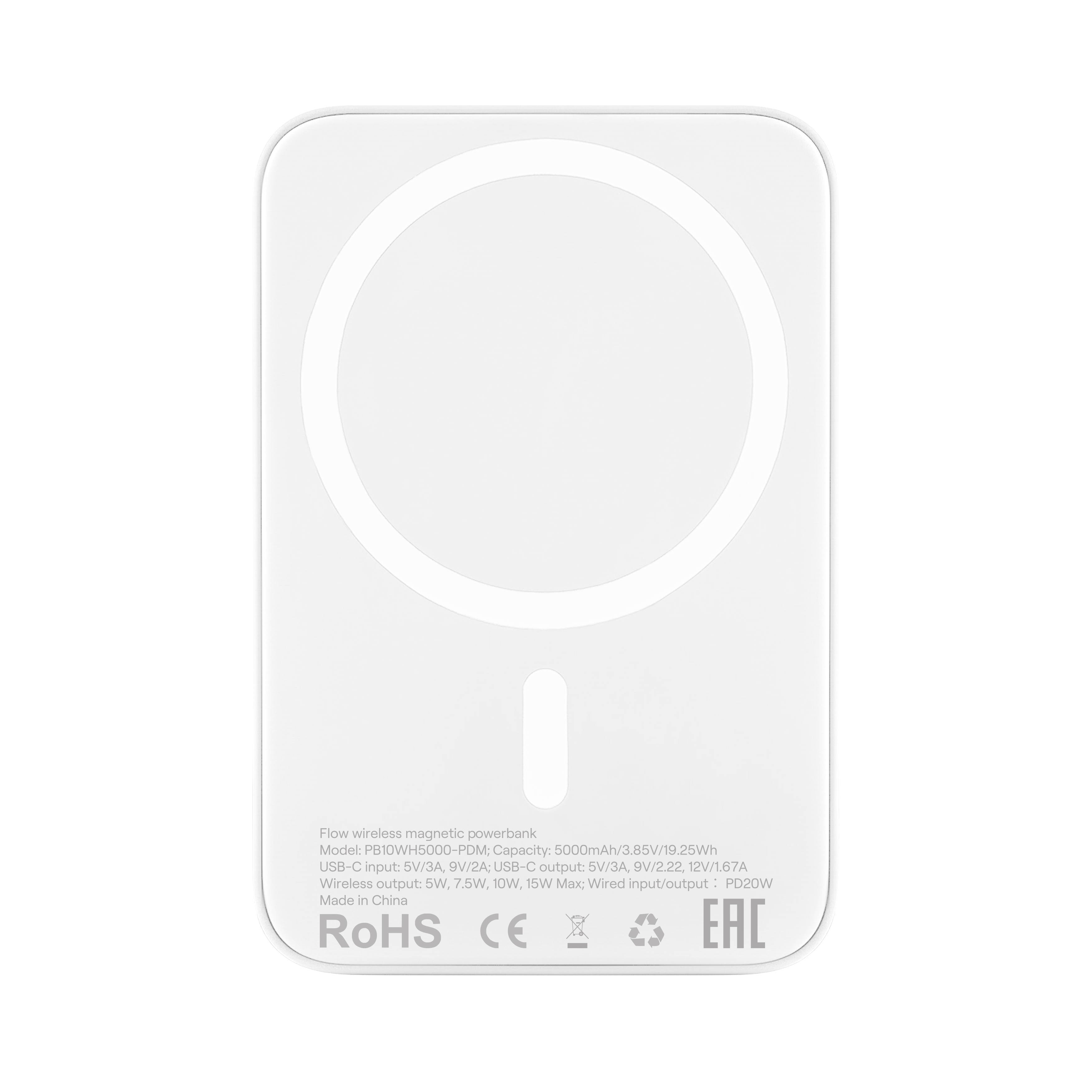 Внешний аккумулятор uBear Flow Magnetic Power bank 5000mAh, белый