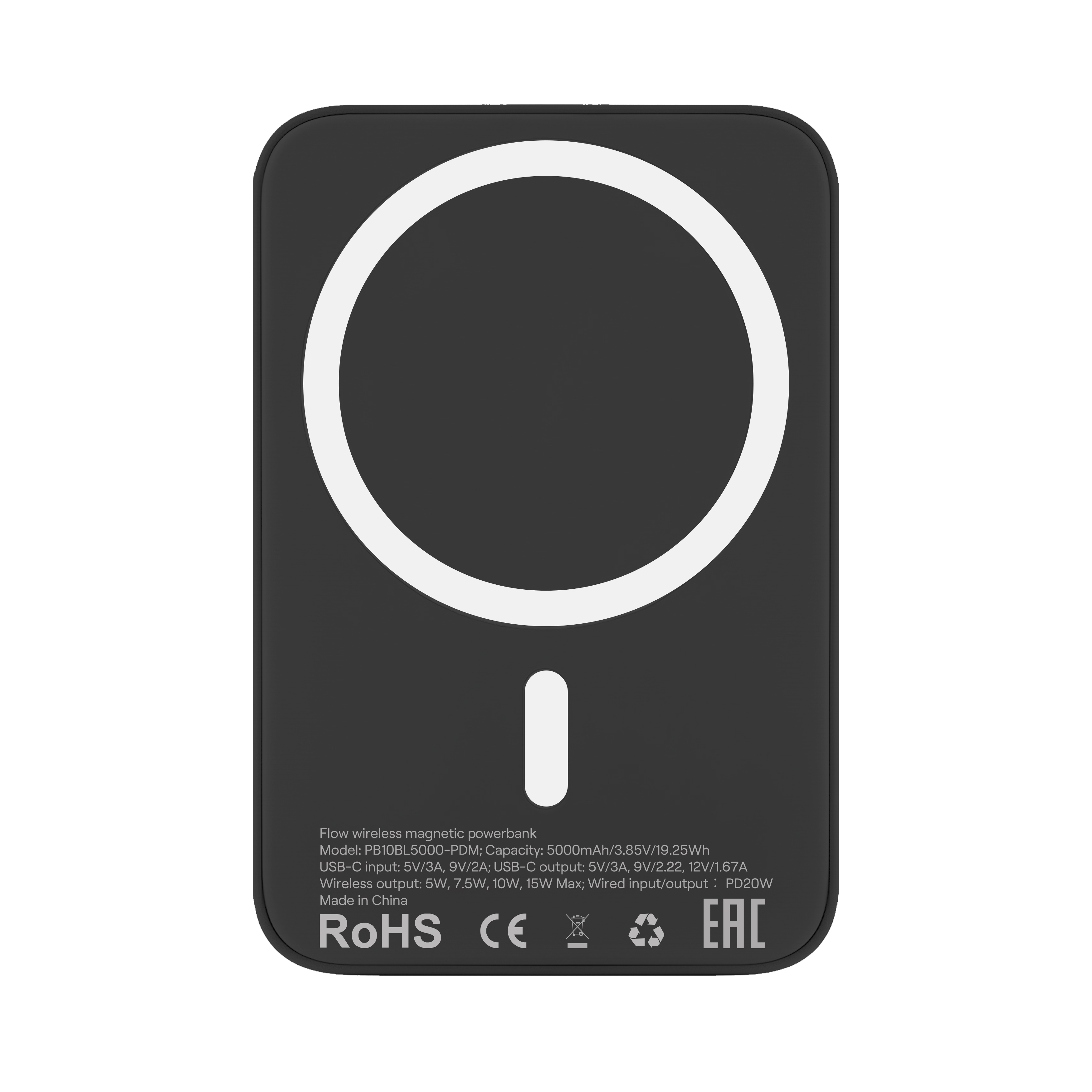 Внешний аккумулятор uBear Flow Magnetic Power bank 5000mAh, чёрный