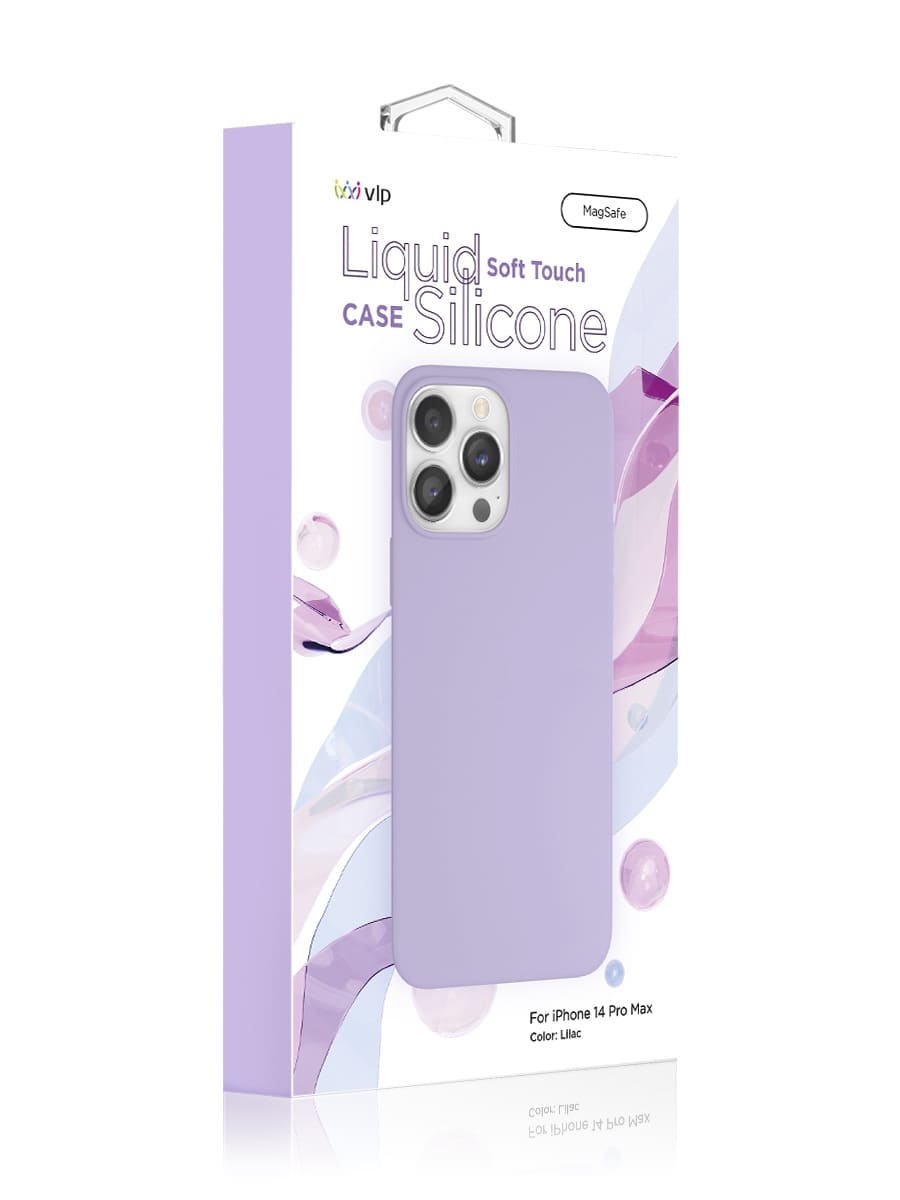 Чехол защитный VLP Silicone case с MagSafe для iPhone 14 Pro Max, сиреневый