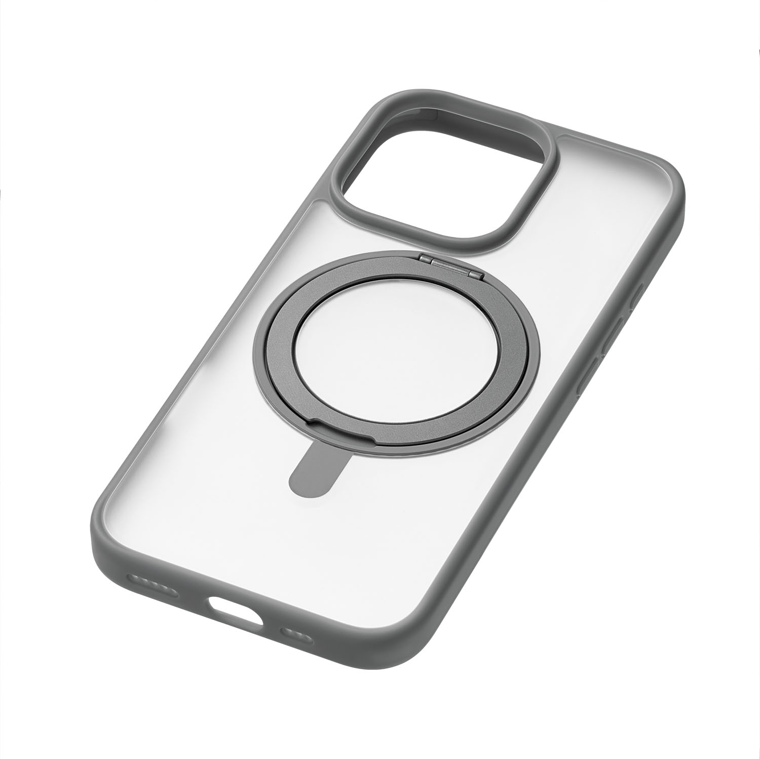 Чехол защитный uBear Clip 360 Mag Case для iPhone 16 Pro, с магнитной подставкой, серый