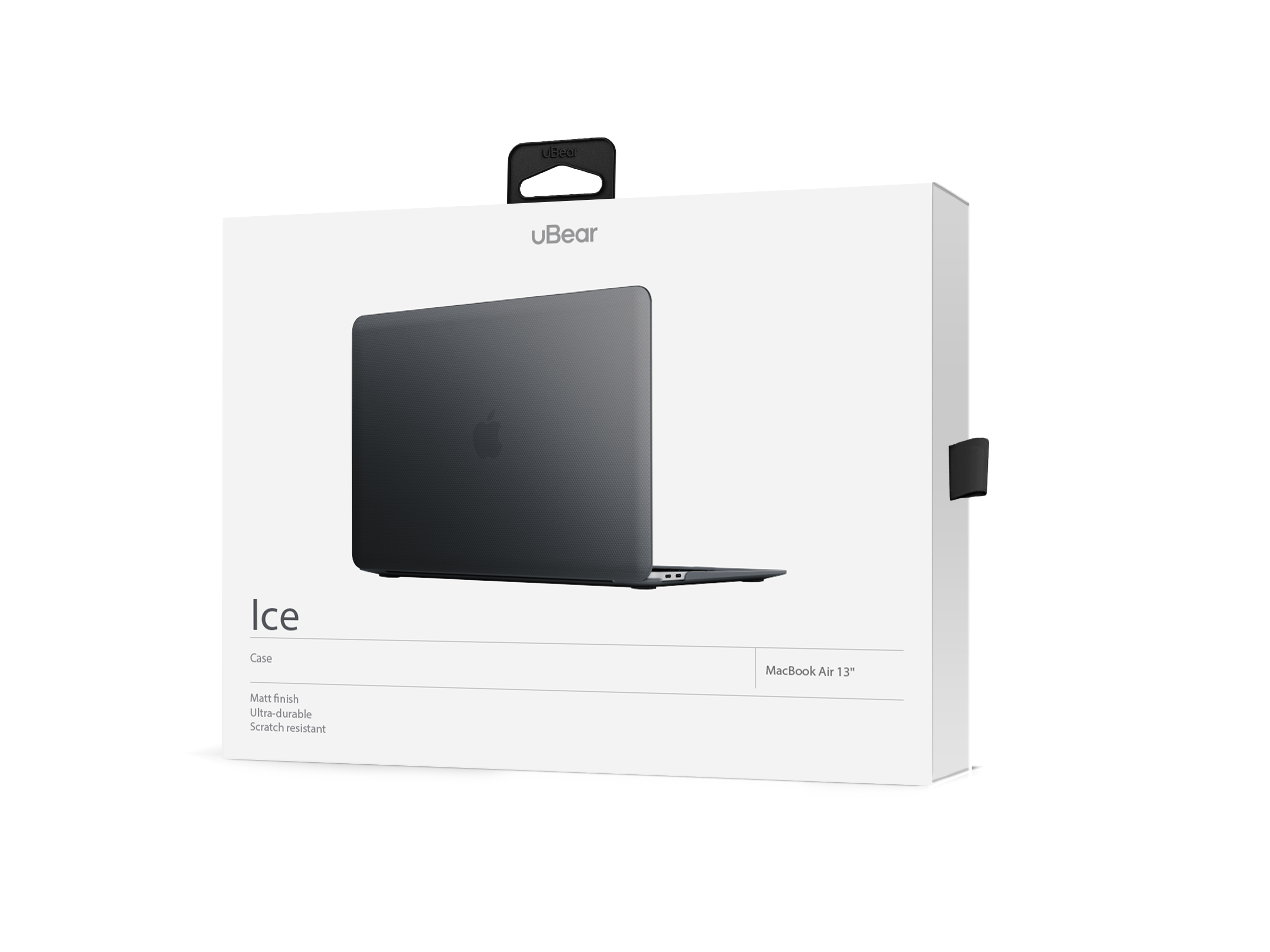 На фото изображено Чехол защитный, uBear Ice Case для MacBook Air 13 (2019, 2020), чёрный