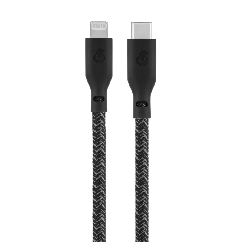 Зарядный кабель uBear Trend, USB-C/Lightning, 1,2м, чёрный