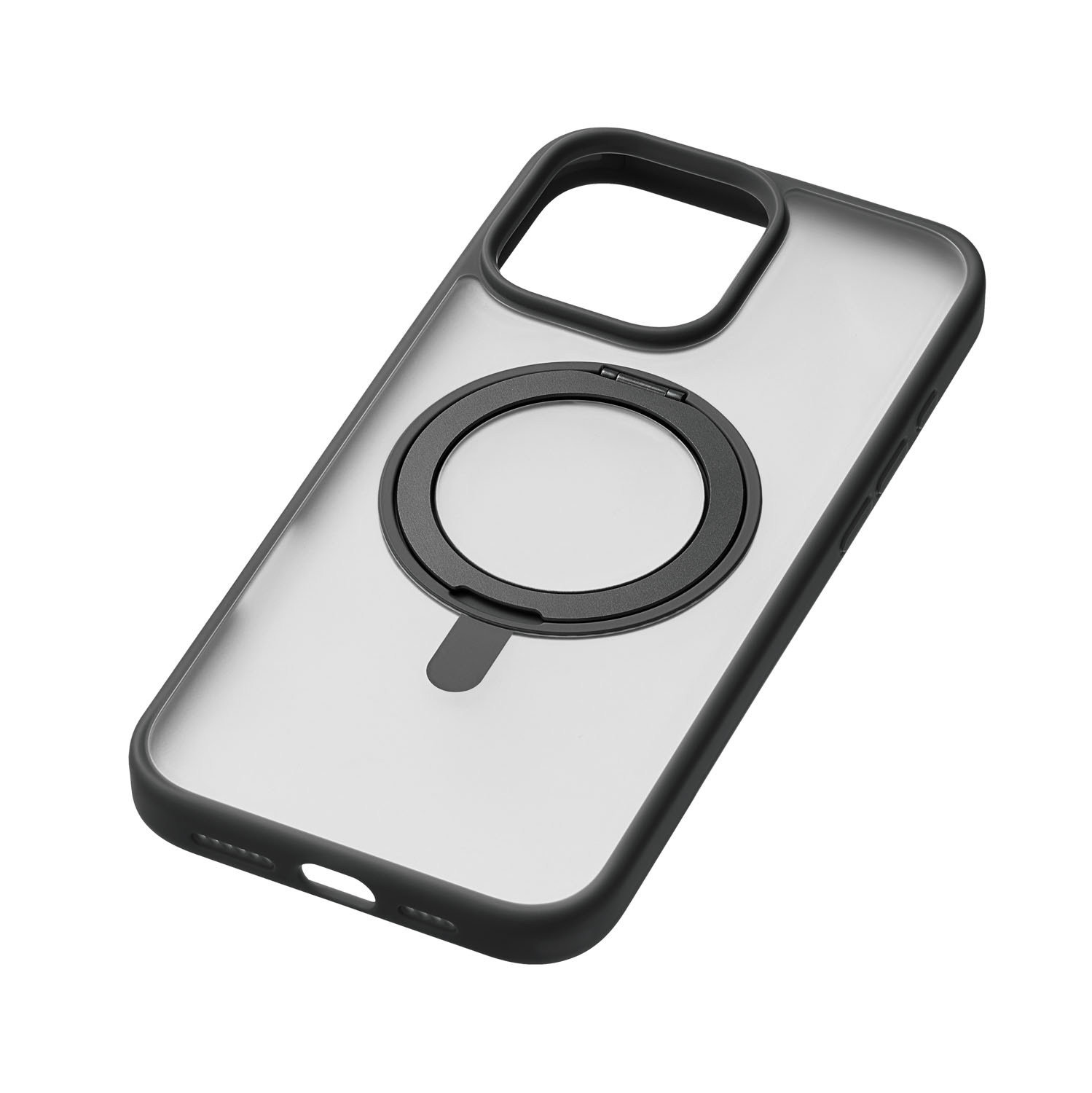 На фото изображено Чехол защитный uBear Clip 360 Mag Case для iPhone 16 Pro Max, с магнитной подставкой, черный