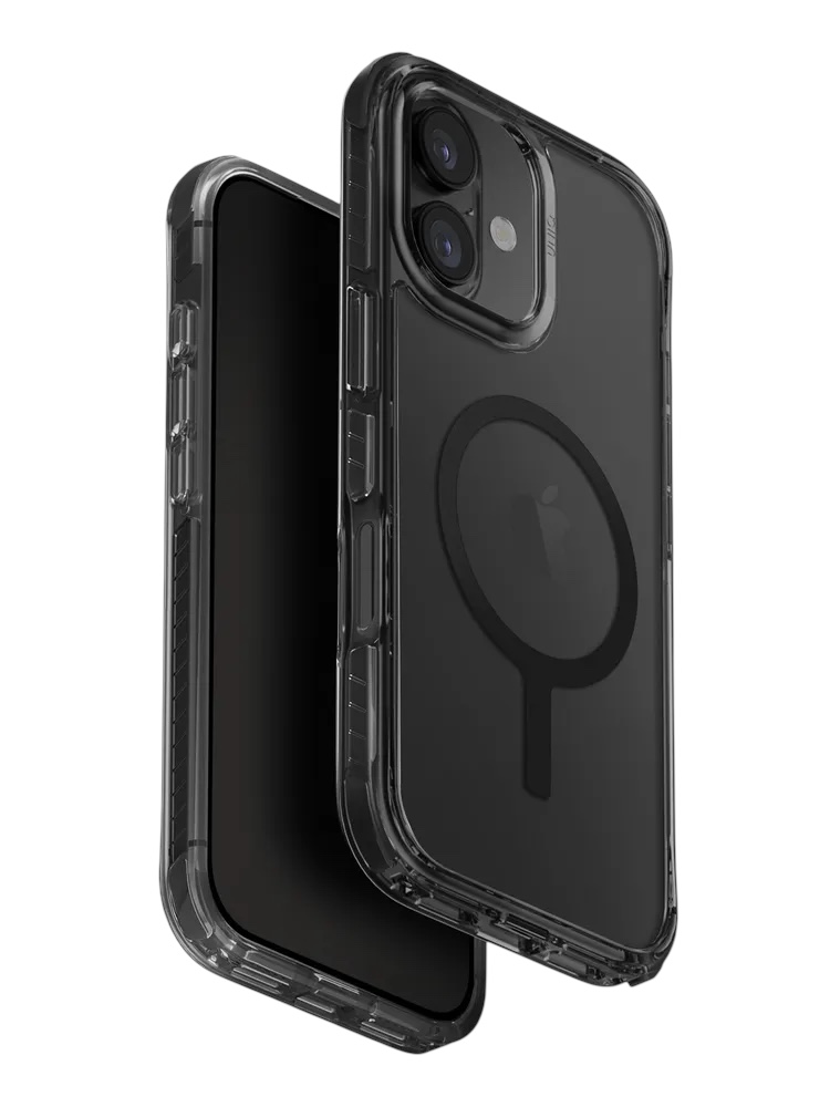 На фото изображено Чехол Uniq Combat MagSafe для iPhone 17, черный