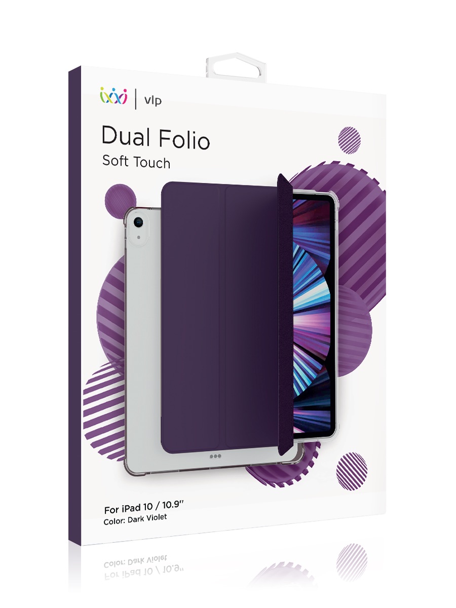 Чехол защитный VLP Dual Folio Case для iPad 10, темно-фиолетовый