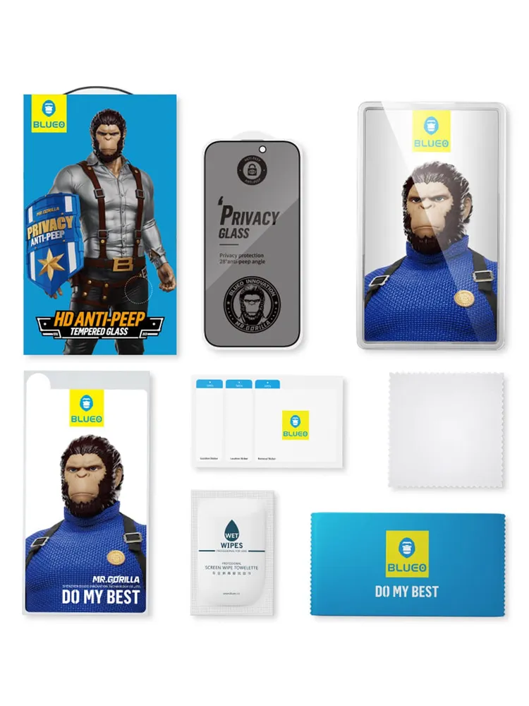 Приватное защитное стекло Blueo для Apple iPhone 16 Pro Max (анти-шпион)