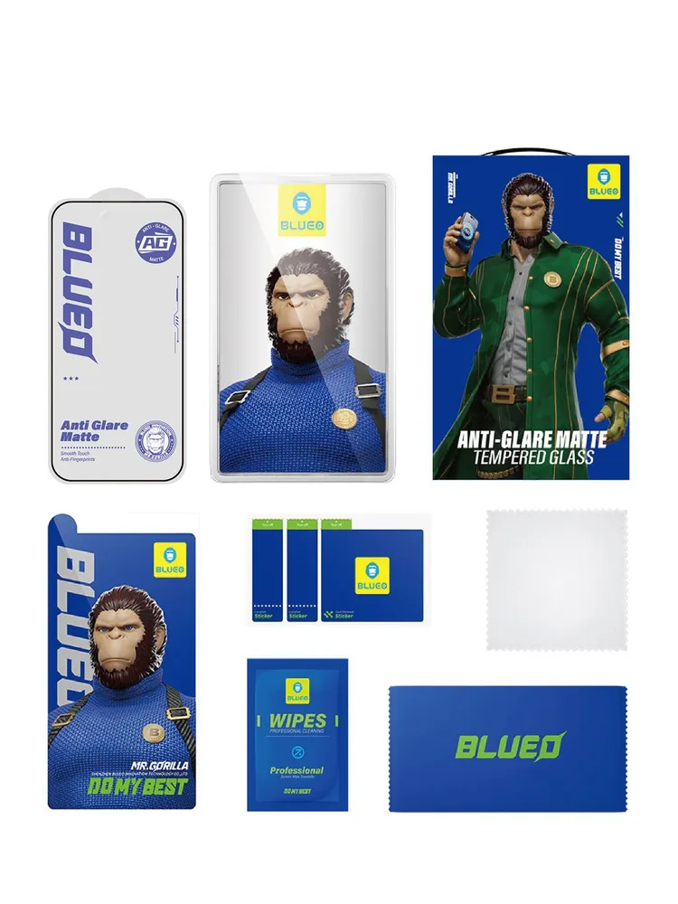 На фото изображено Защитное стекло BlueO для iPhone 17 Pro Max/16 Pro Max, матовое