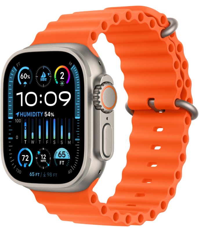 Apple Watch Ultra 2 GPS + Cellular, 49 мм, корпус из титана, ремешок Ocean цвет Оранжевый