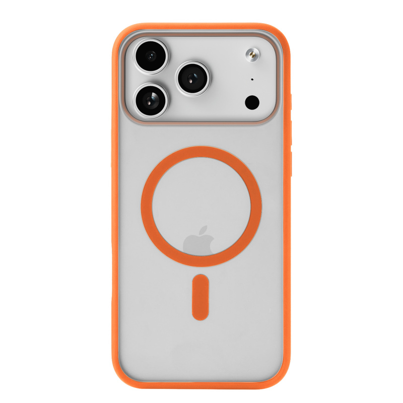 На фото изображено Чехол защитный uBear Cloud Mag Case для iPhone 17 Pro Max, MagSafe, оранжевый