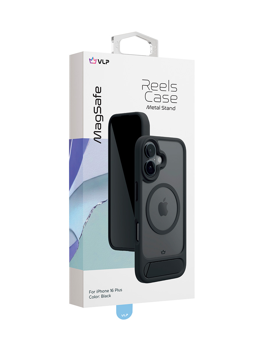 Чехол защитный VLP Reels Case с MagSafe для iPhone 16 Plus, черный