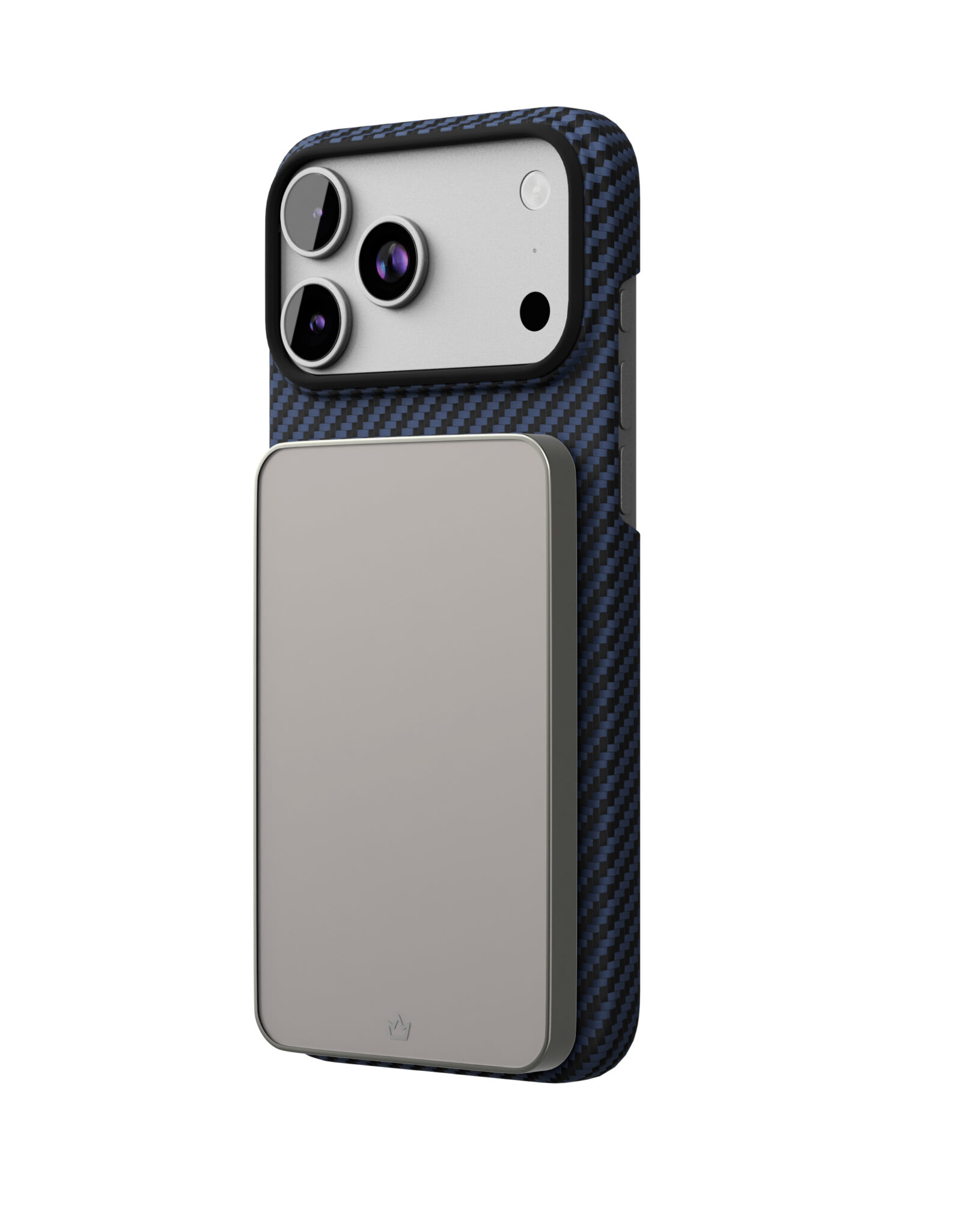 На фото изображено Чехол защитный VLP Kevlar Case с MagSafe для iPhone 17 Pro, синий
