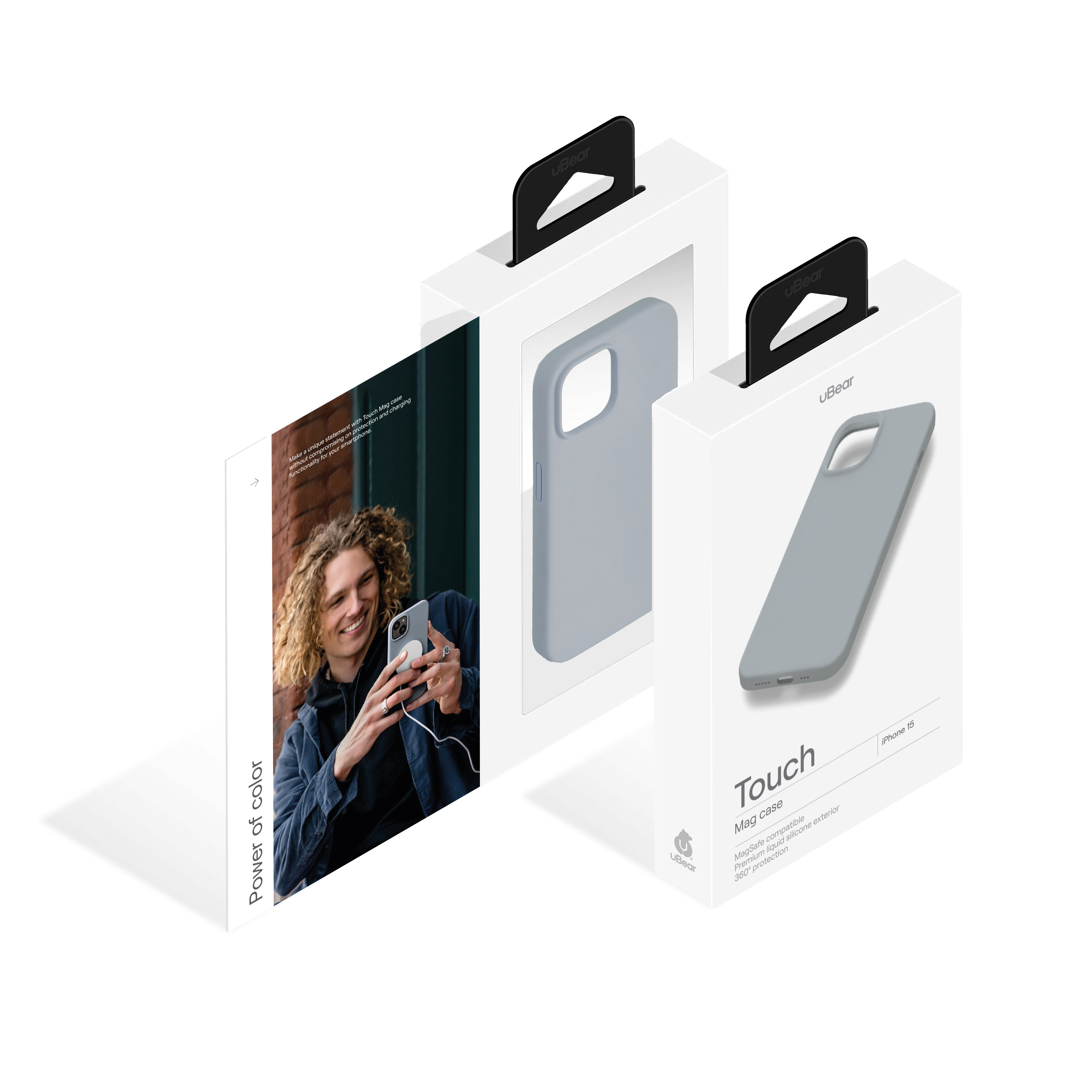 Чехол защитный uBear Touch Mag Case для iPhone 15, серый