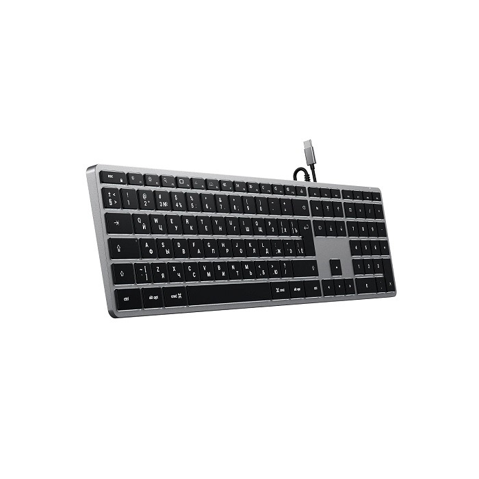 Клавиатура Satechi Slim W3 USB-C Wired Keyboard-RU, серый космос