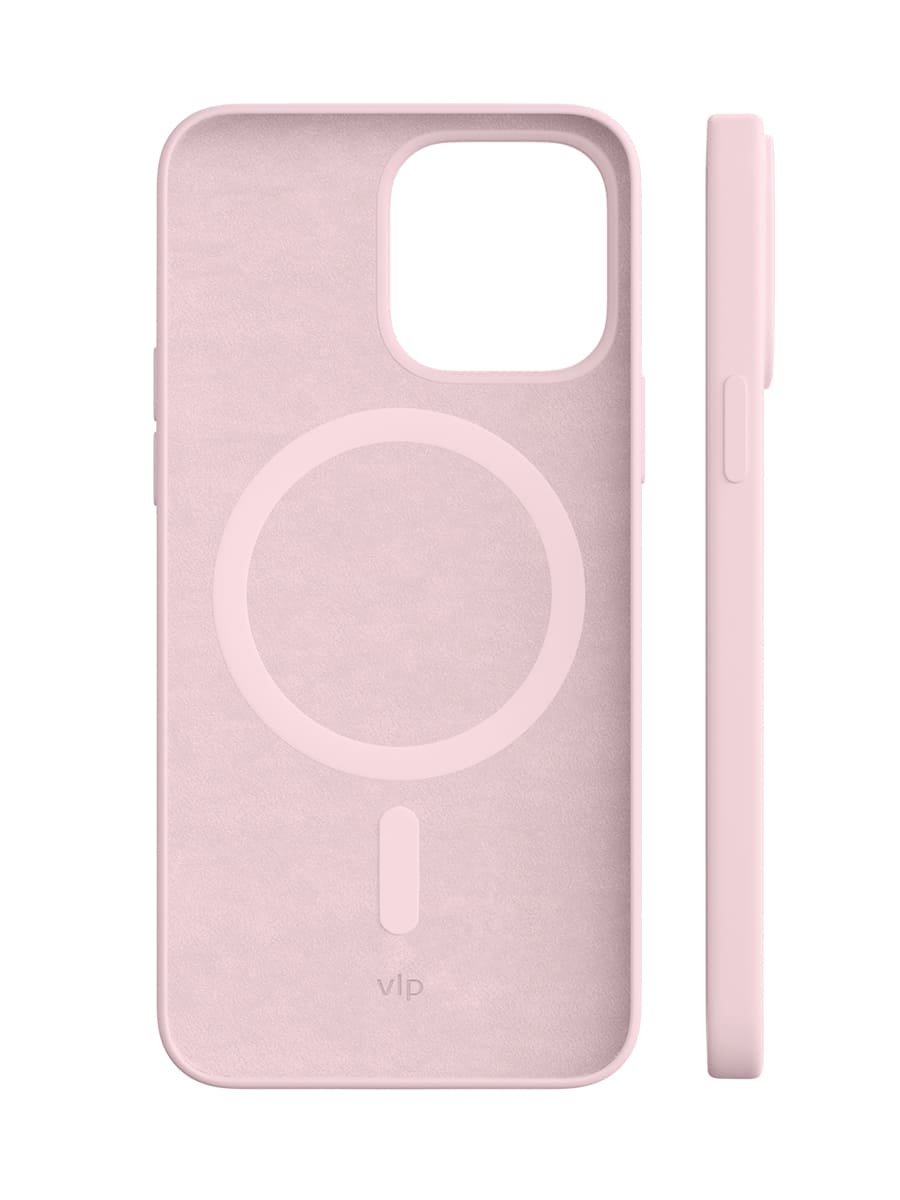 Чехол защитный VLP Silicone case с MagSafe для iPhone 14 Pro Max, светло-розовый