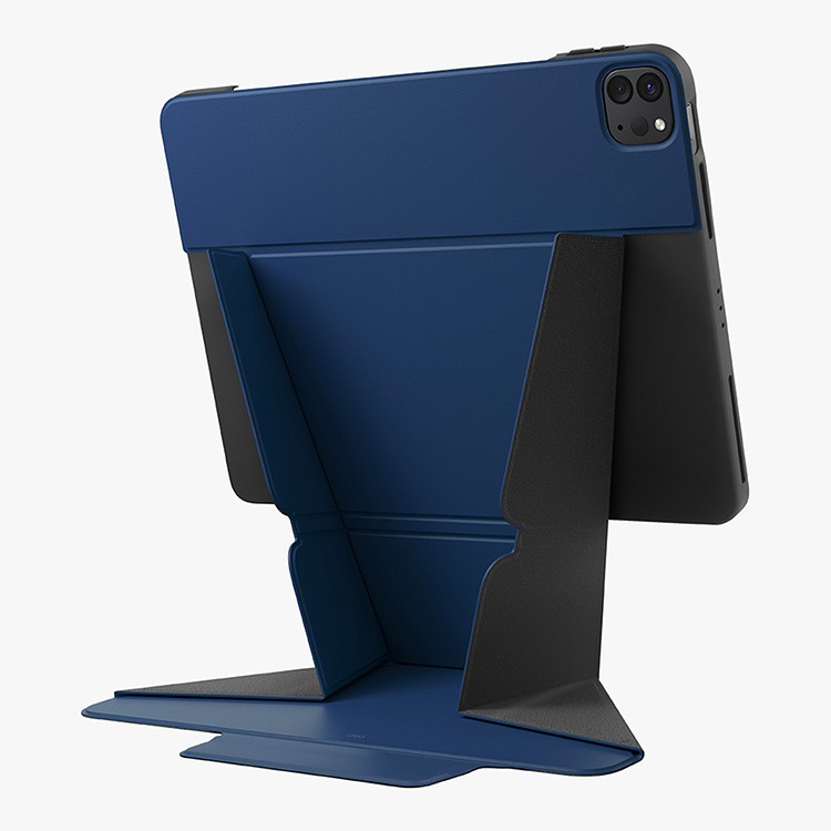 На фото изображено Чехол-подставка Uniq для iPad Pro 11/Air 10.9 Rovus Magnetic 360, синий