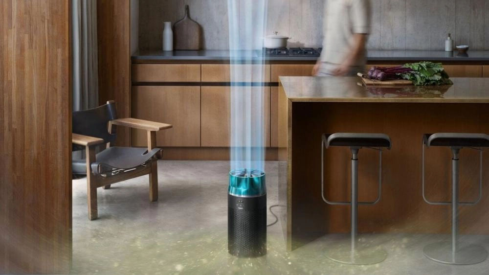 На фото изображено Очиститель воздуха Dyson HushJet, чёрный