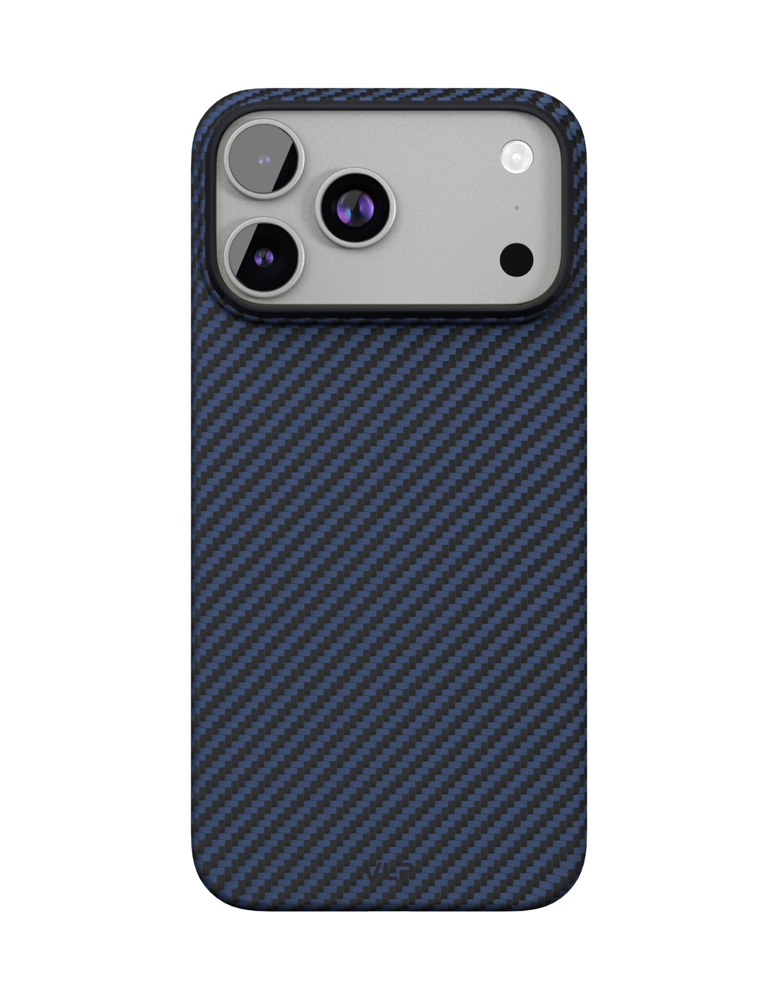 На фото изображено Чехол защитный VLP Kevlar Case с MagSafe для iPhone 17 Pro, синий