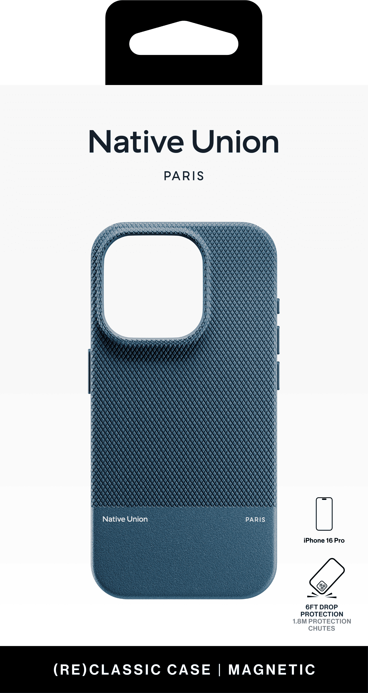 Чехол Native Union (RE)Classic Case MagSafe для iPhone 16 Pro, синий