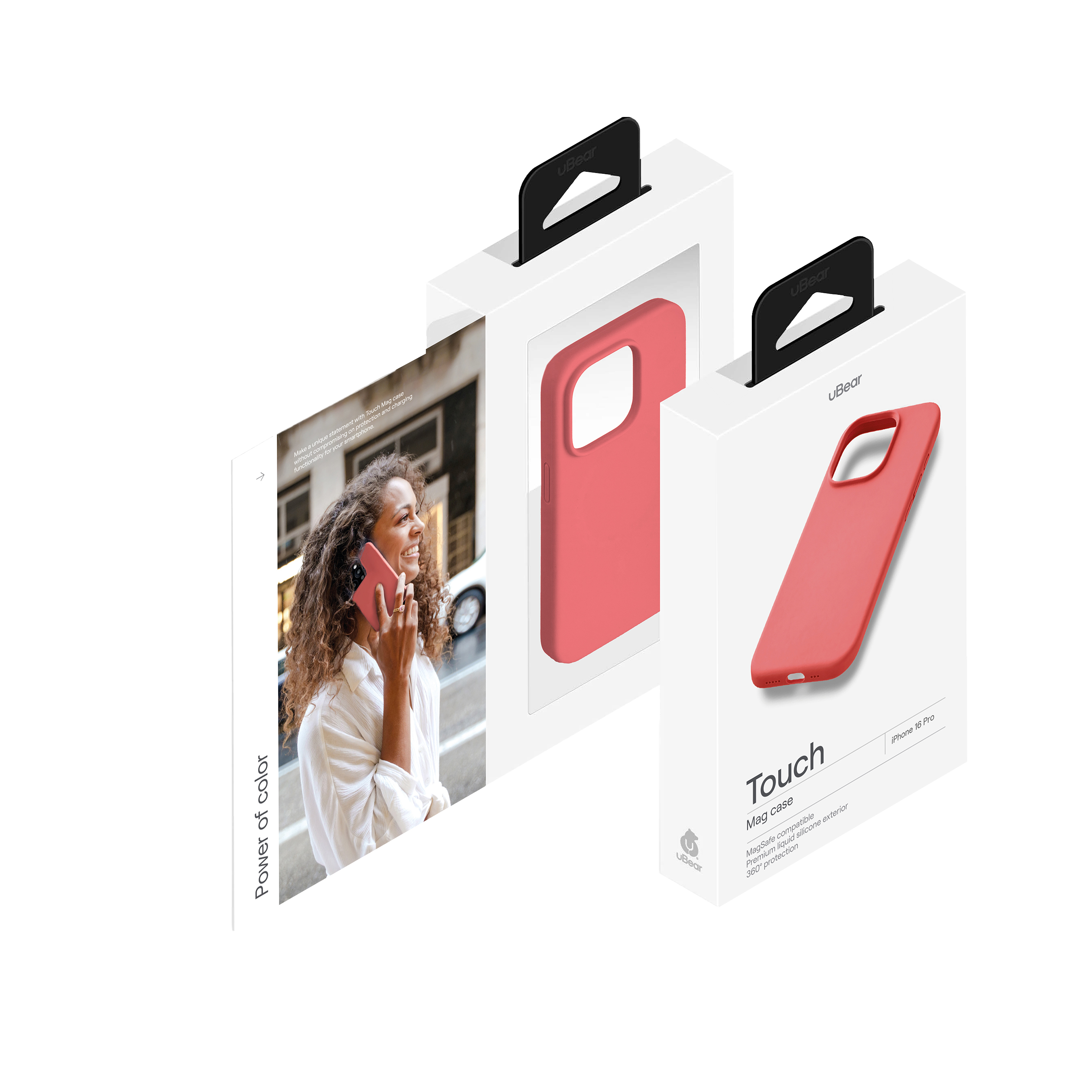 Чехол защитный uBear Touch Mag Case для iPhone 16 Pro, коралловый