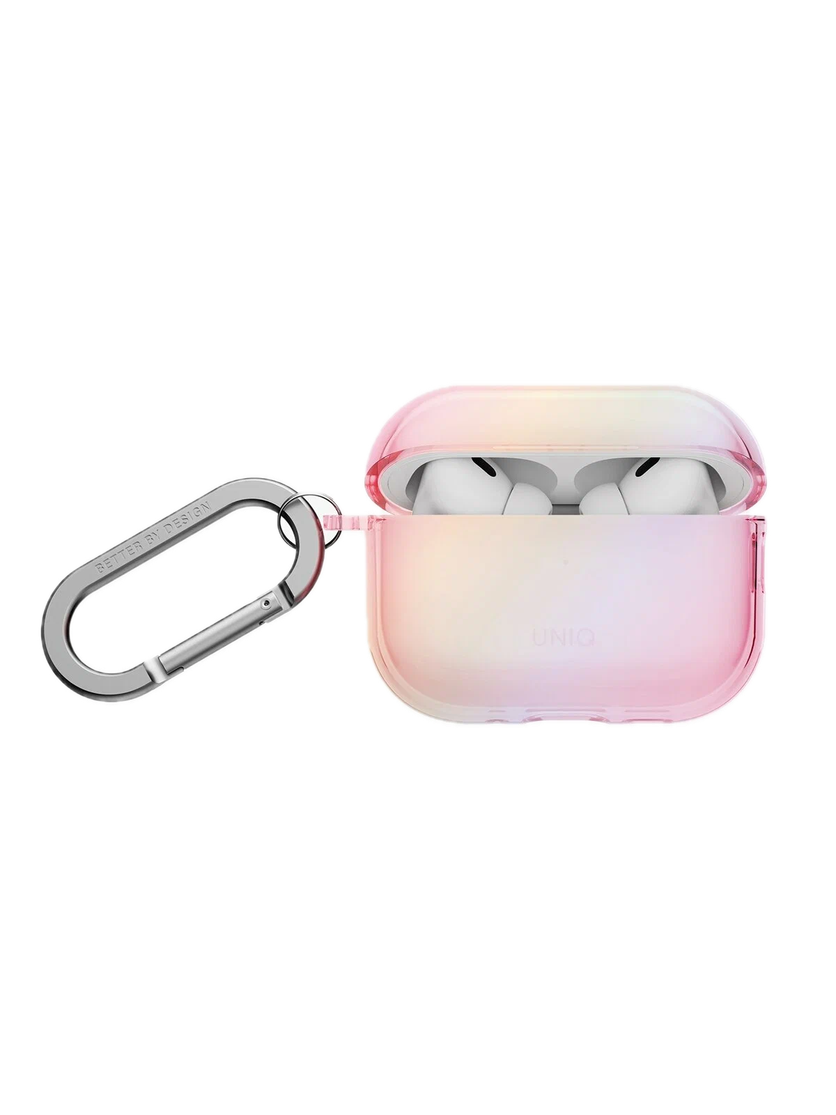 На фото изображено Чехол Uniq Iridescia для AirPods Pro 3, Pink Prism