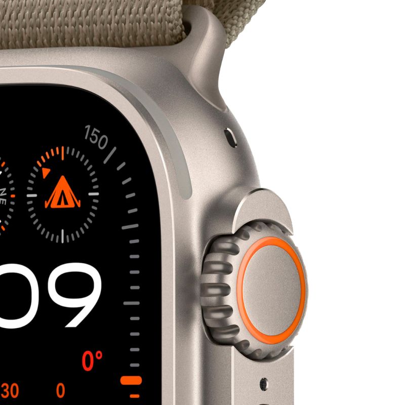 Apple Watch Ultra 2 GPS + Cellular, 49 мм, корпус из титана, ремешок Alpine цвет оливковый, M