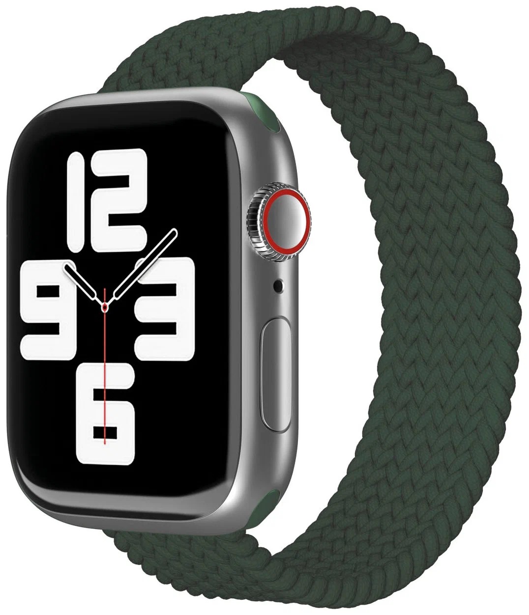 Ремешок нейлоновый плетёный VLP для Apple Watch 38/40/41, S/M, тёмно-зелёный