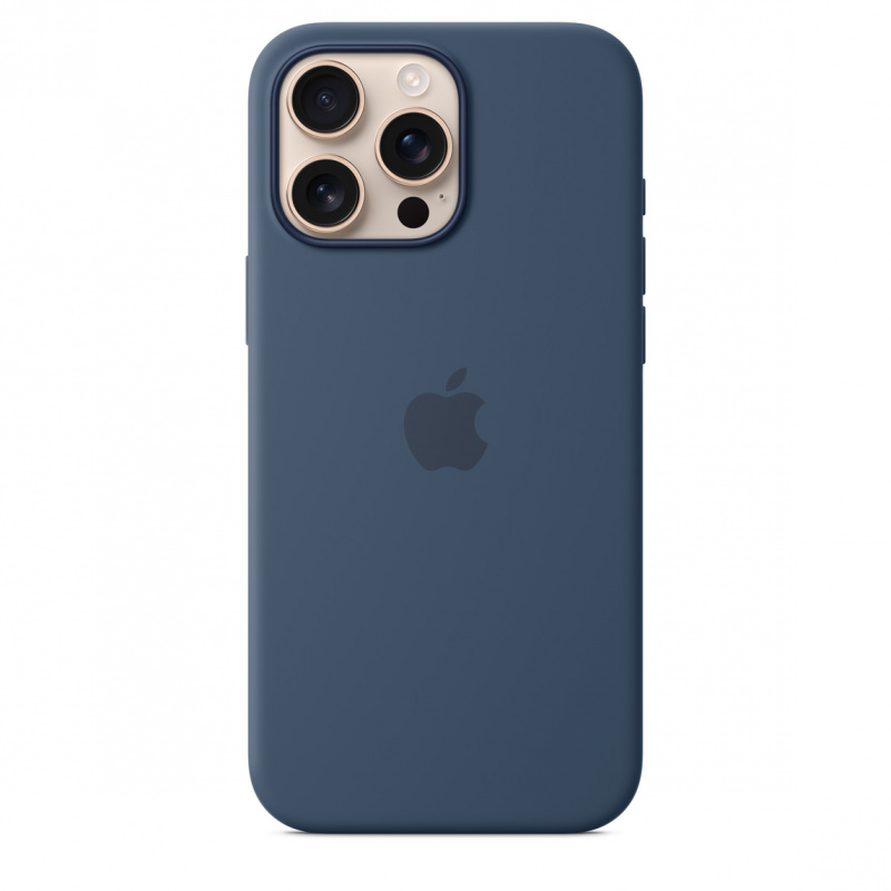 Чехол Apple для iPhone 16 Pro Max Silicone with MagSafe, «синий деним» Чехол Apple для iPhone 16 Pro Max Silicone with MagSafe, «синий деним»